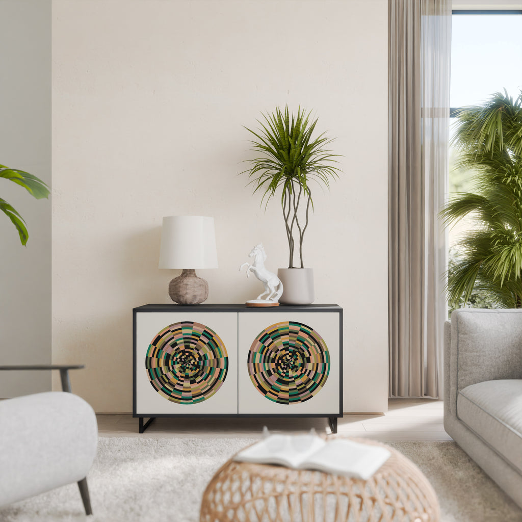 GREEN CIRCLES 2-Door Sideboard in Black Finish