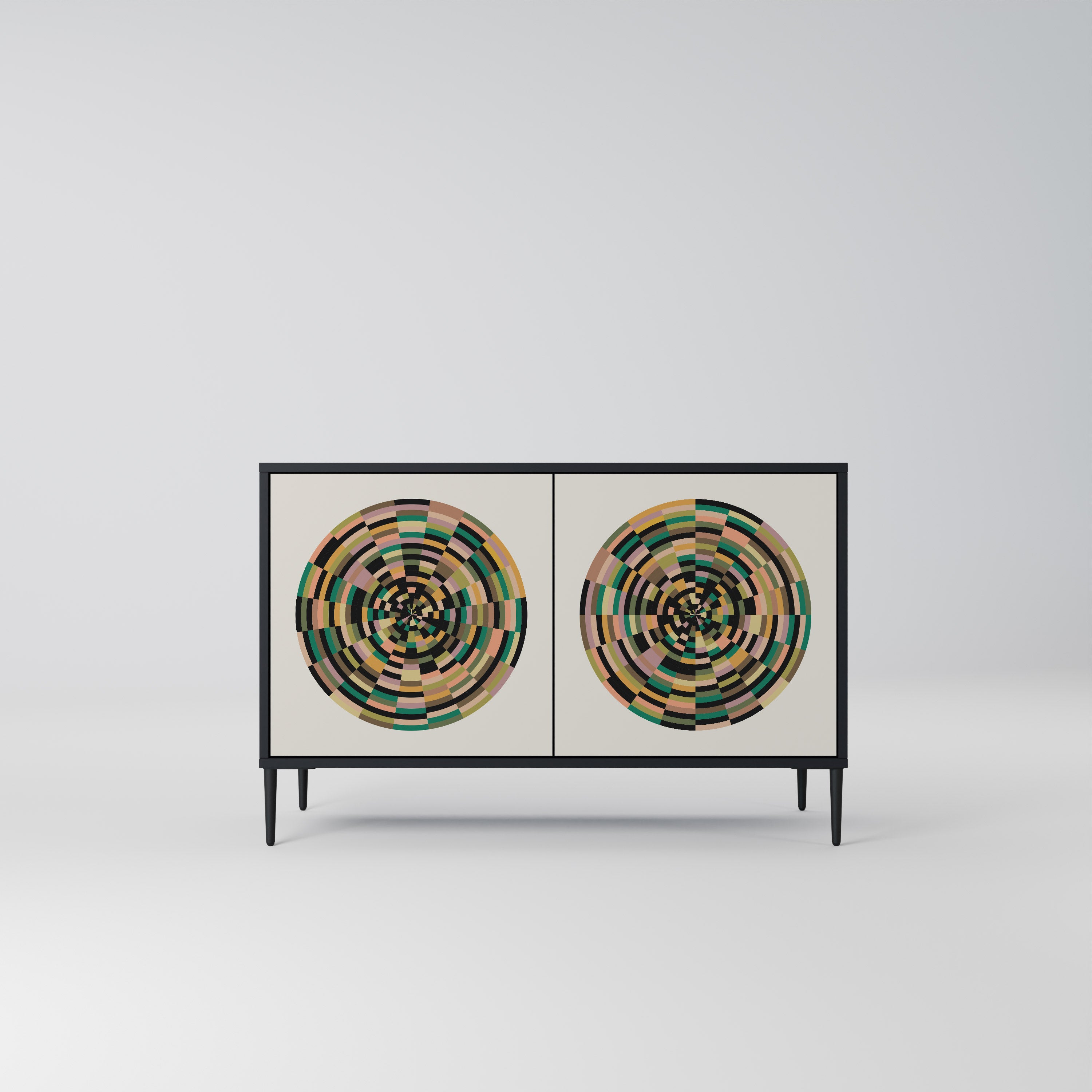 GREEN CIRCLES 2-Door Sideboard in Black Finish