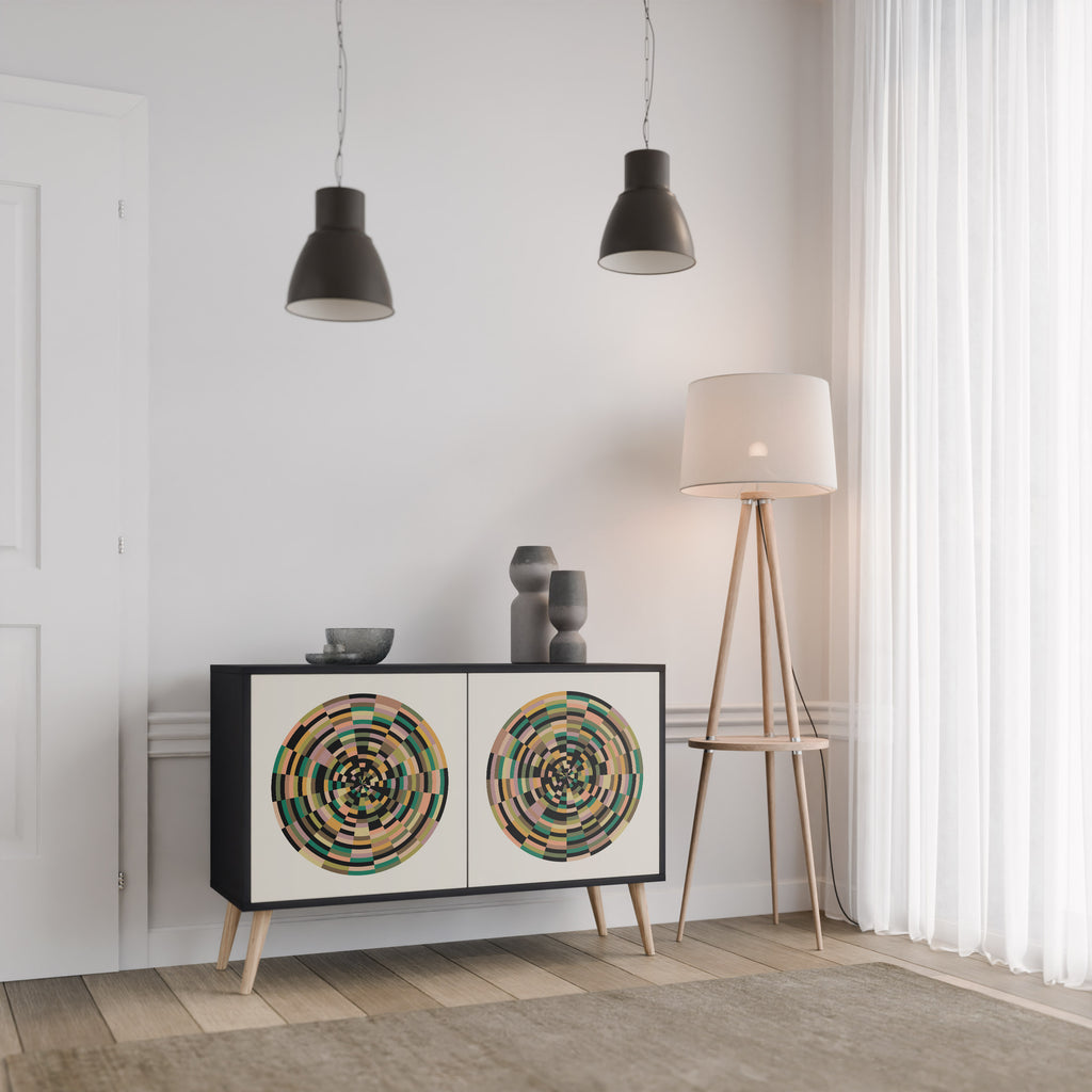 GREEN CIRCLES 2-Door Sideboard in Black Finish