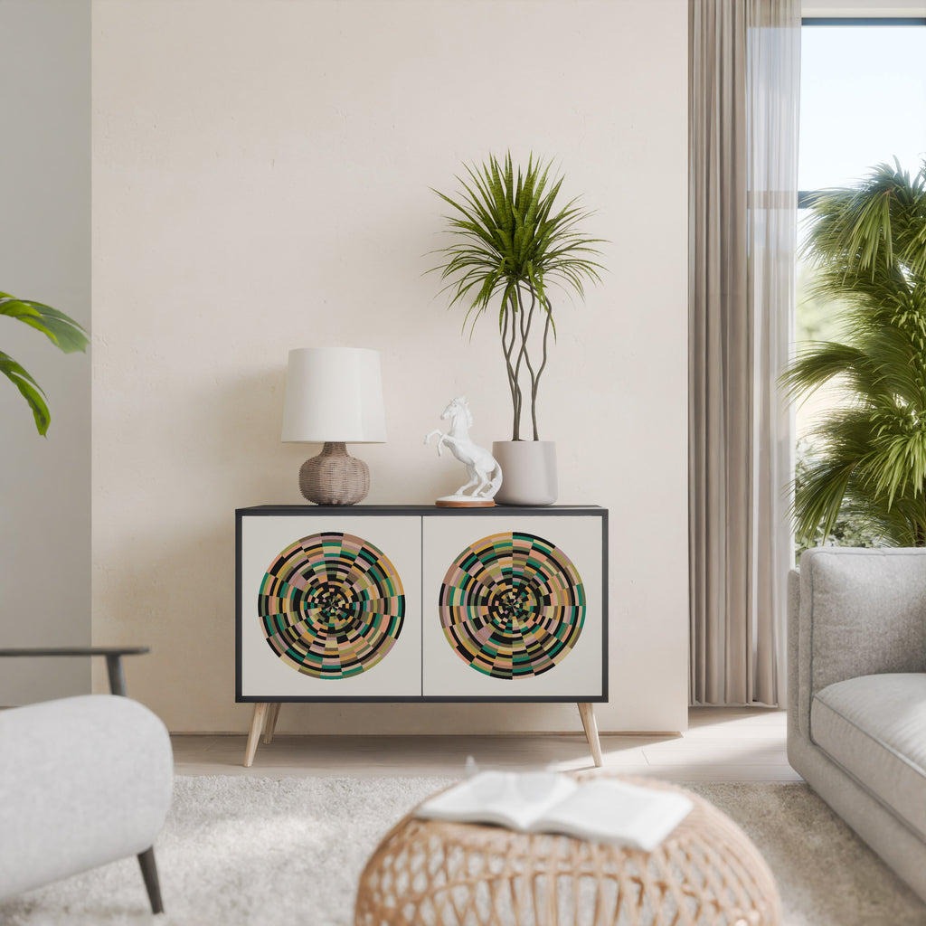 GREEN CIRCLES 2-Door Sideboard in Black Finish