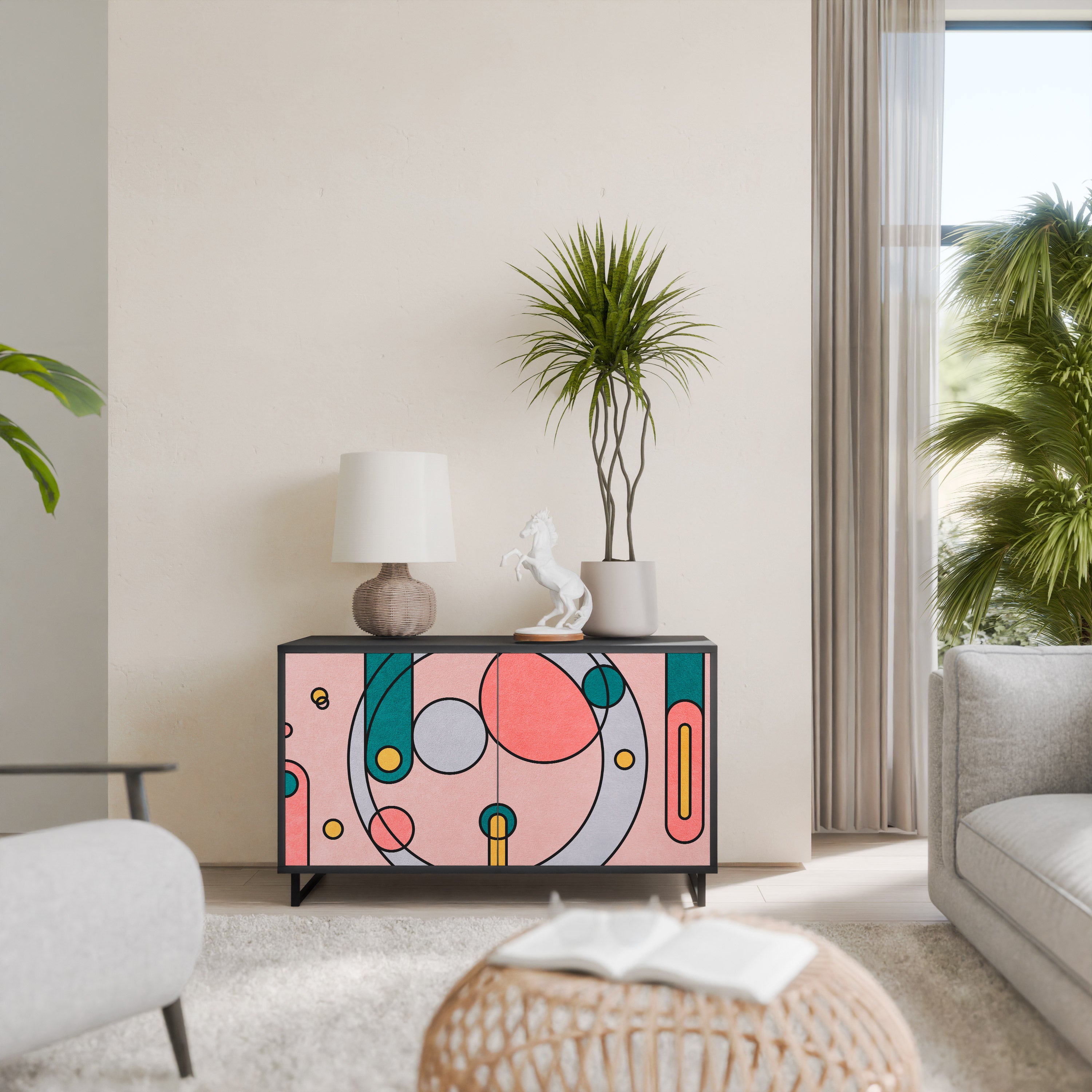 GOSSAMER ECHOES 2-Door Sideboard in Black Finish