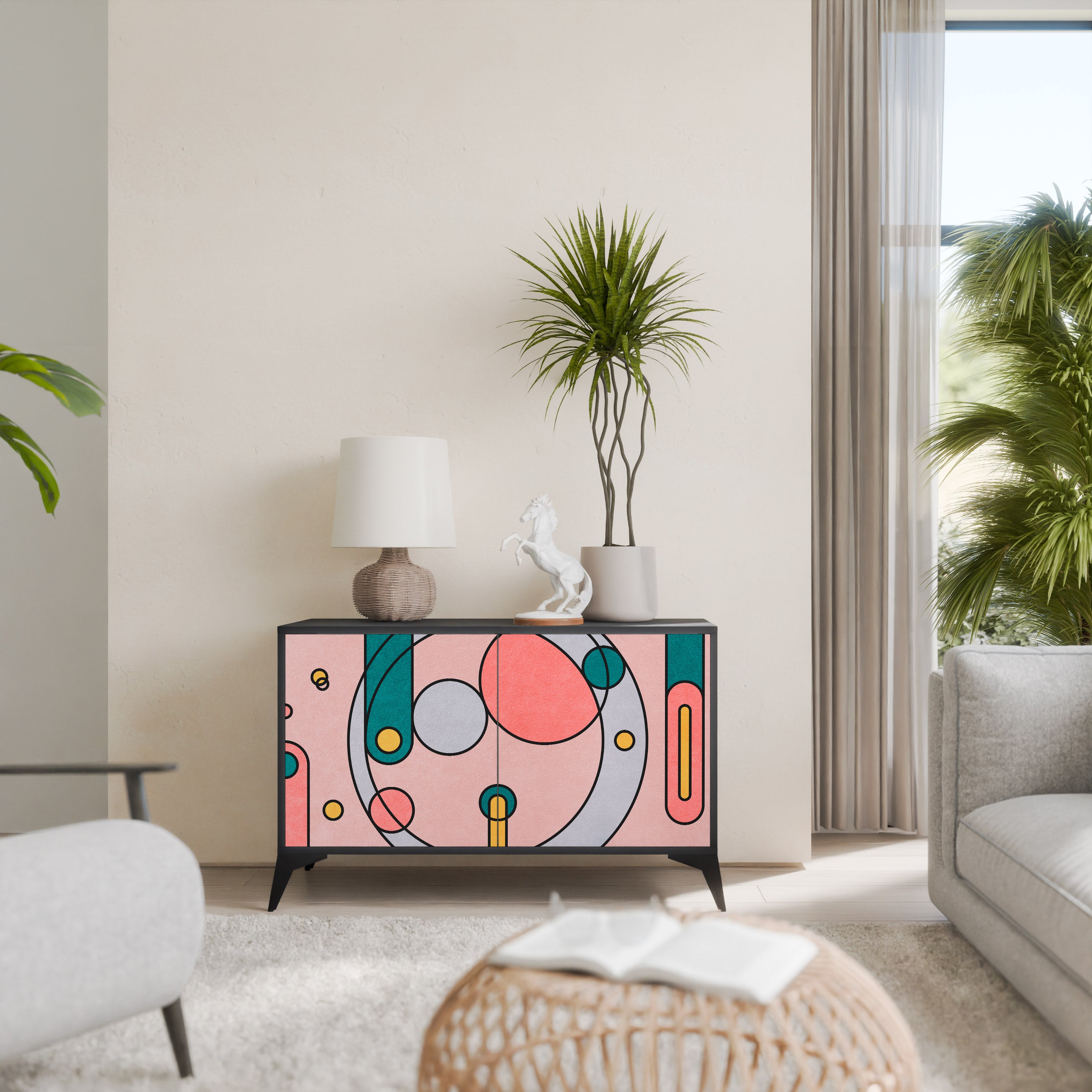 GOSSAMER ECHOES 2-Door Sideboard in Black Finish