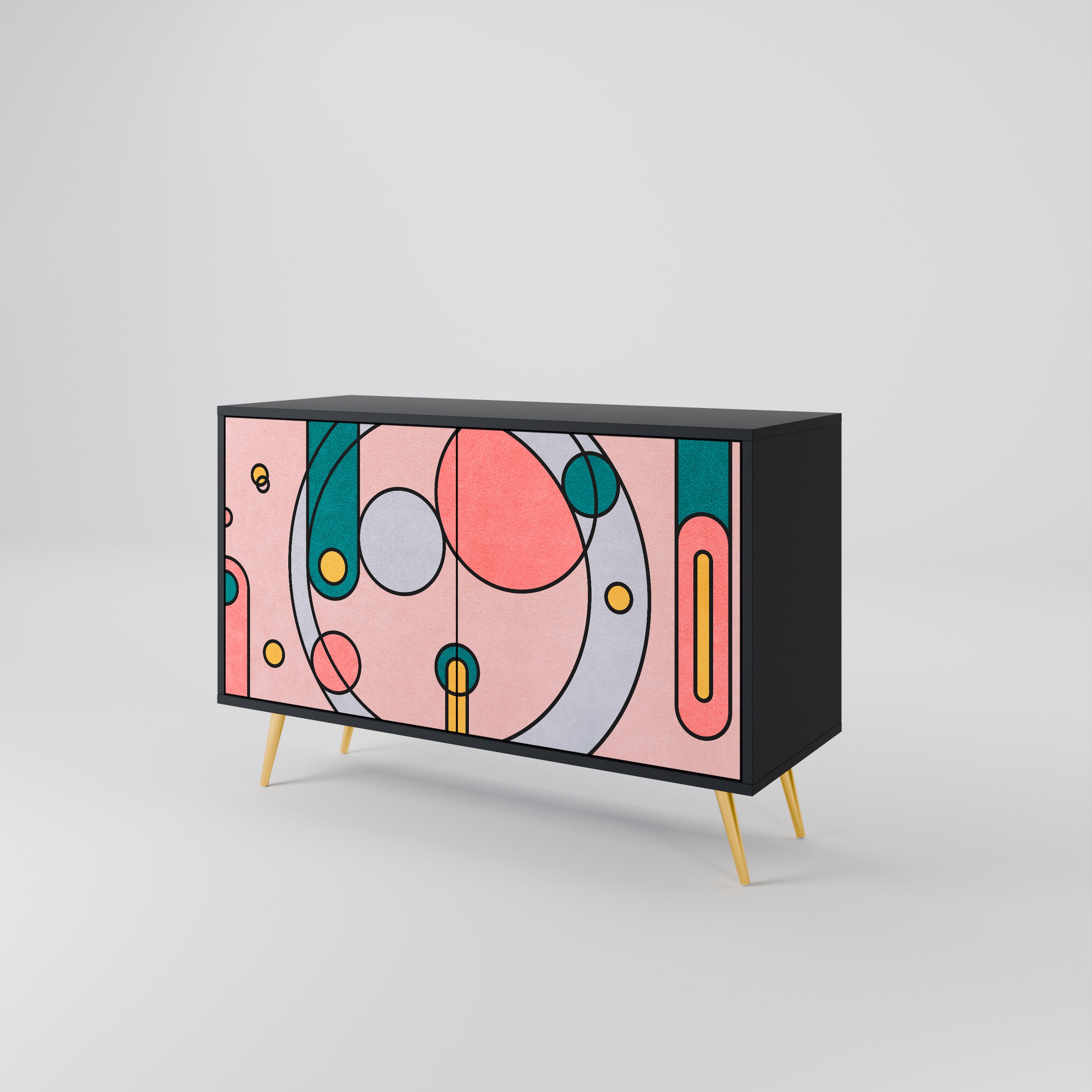 GOSSAMER ECHOES 2-Door Sideboard in Black Finish