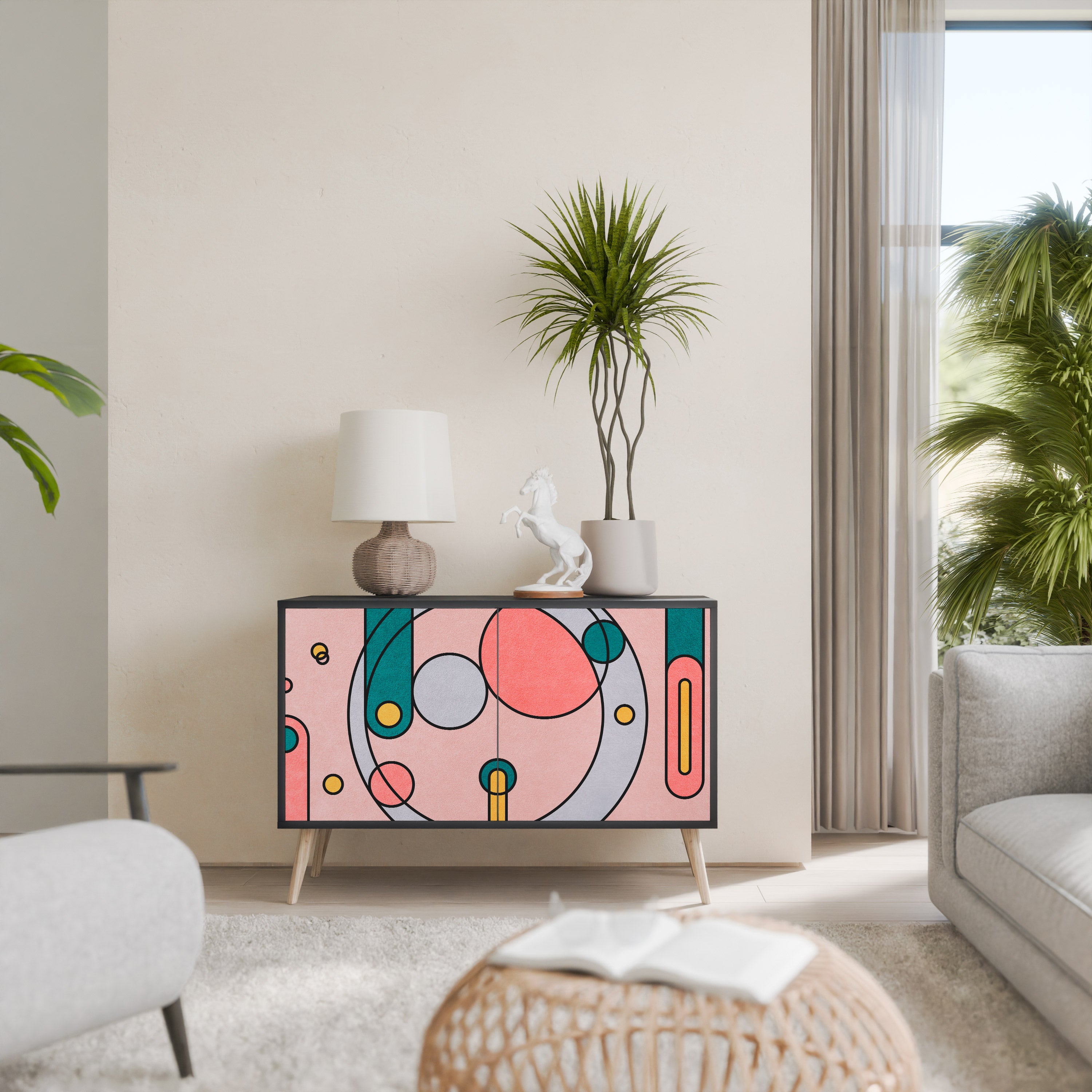 GOSSAMER ECHOES 2-Door Sideboard in Black Finish