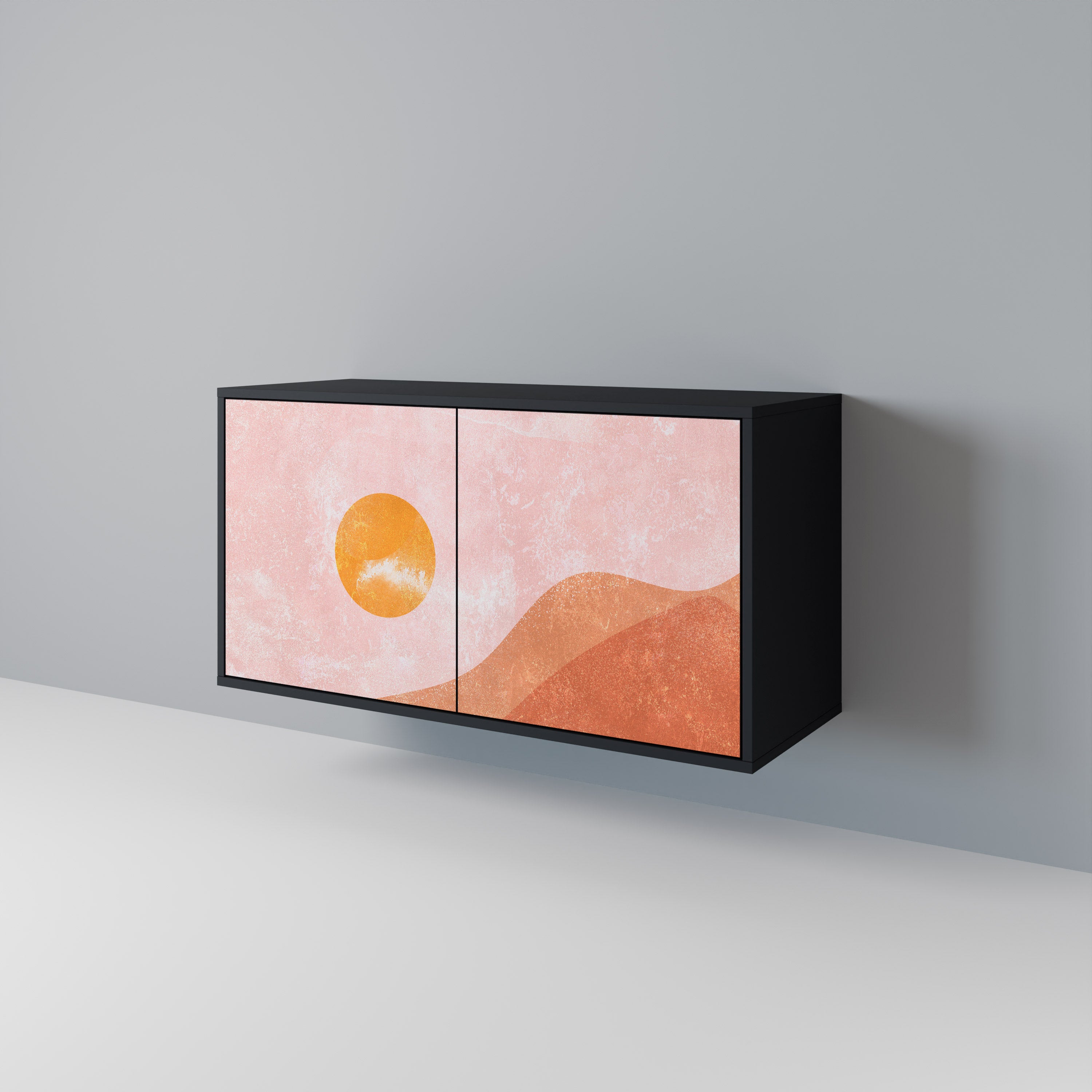 LUMINOUS SUNLIGHT 2-Door Sideboard in Black Finish