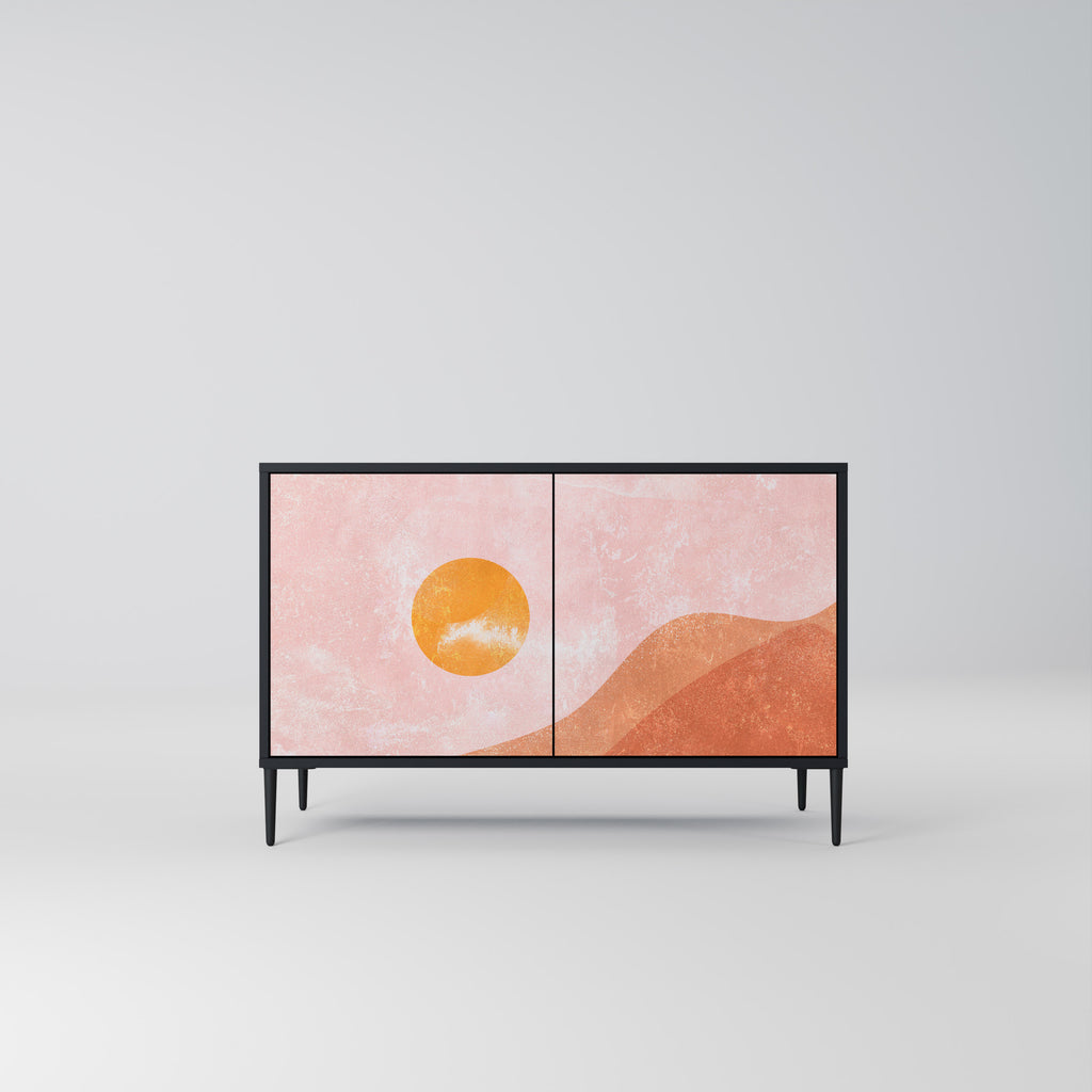 LUMINOUS SUNLIGHT 2-Door Sideboard in Black Finish