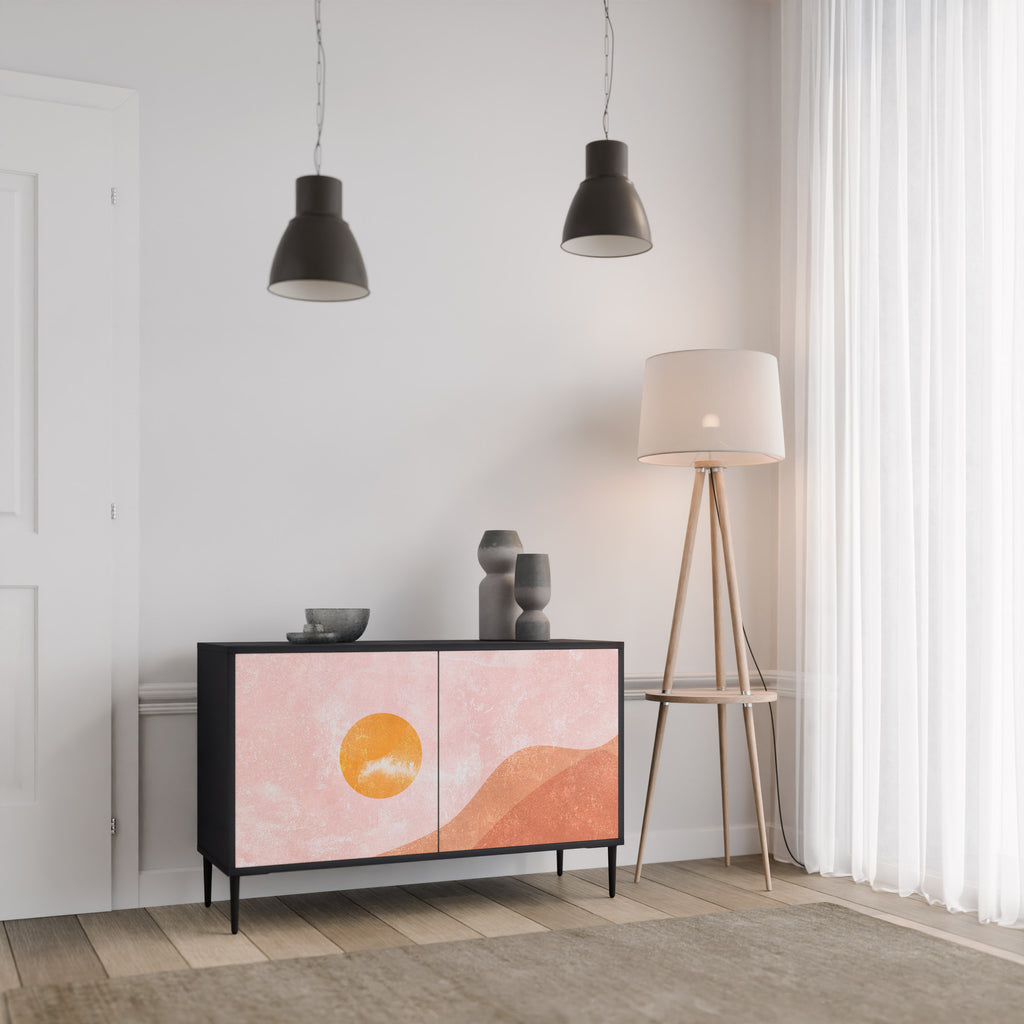 LUMINOUS SUNLIGHT 2-Door Sideboard in Black Finish