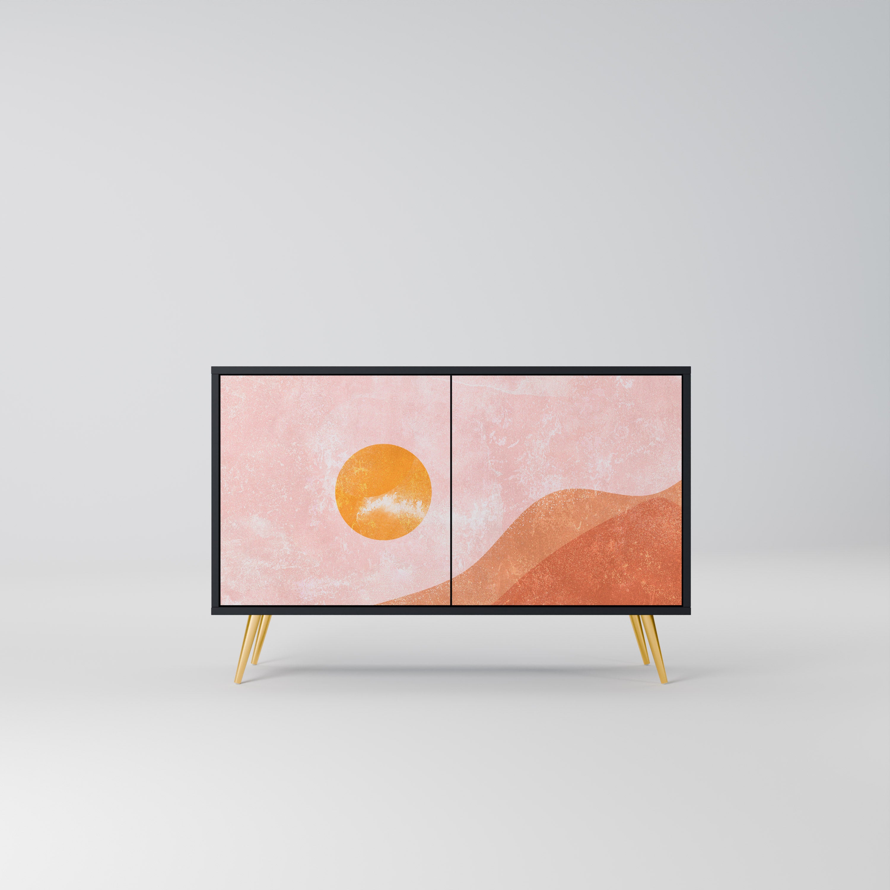 LUMINOUS SUNLIGHT 2-Door Sideboard in Black Finish