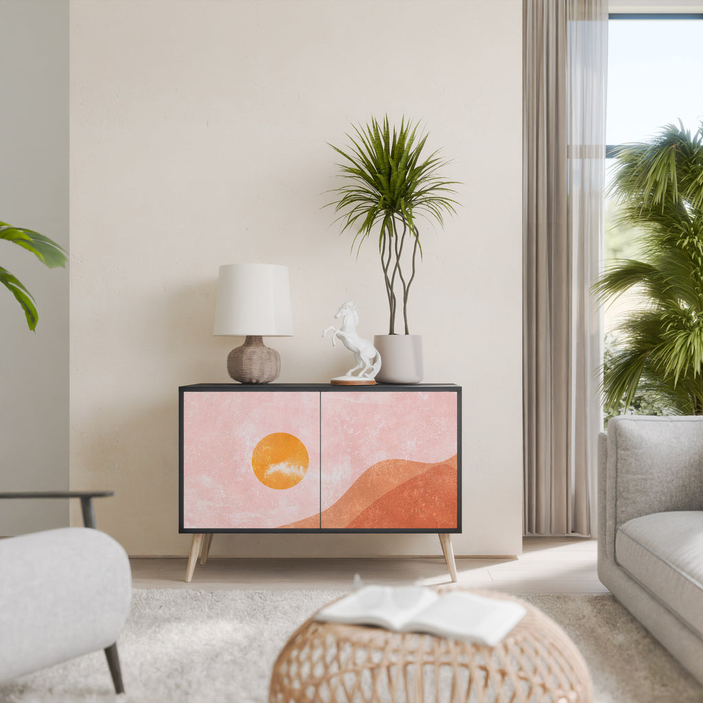 LUMINOUS SUNLIGHT 2-Door Sideboard in Black Finish