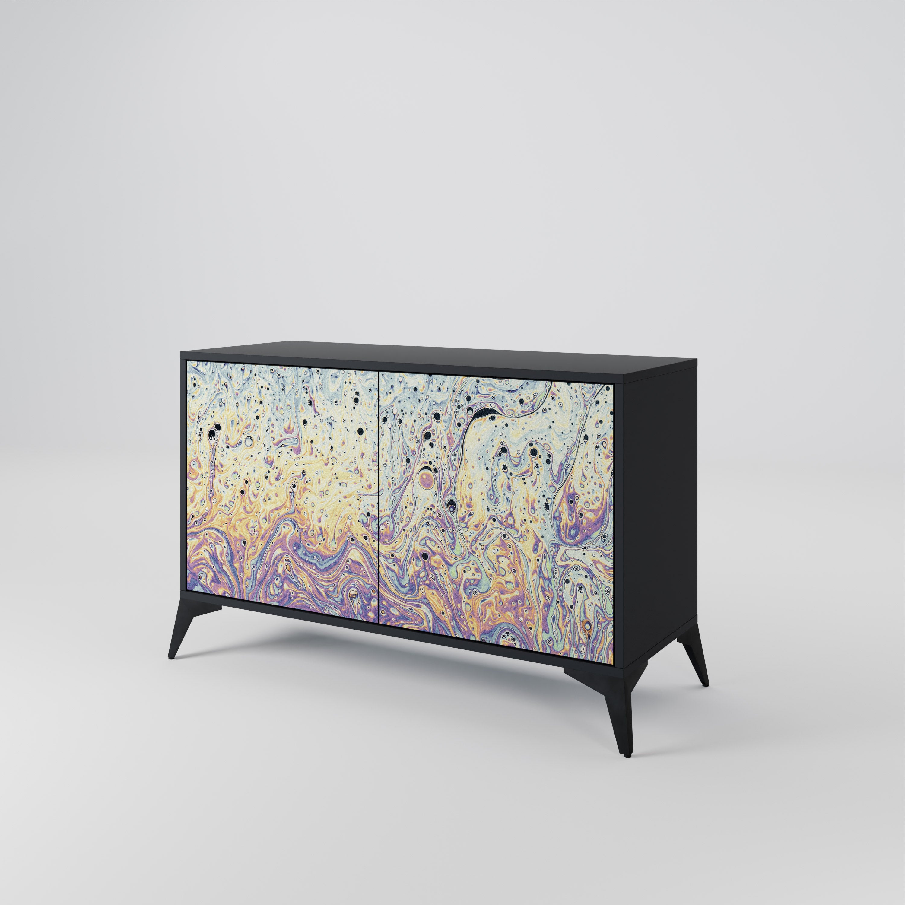MOSAIC OF COLORS 2-Door Sideboard in Black Finish