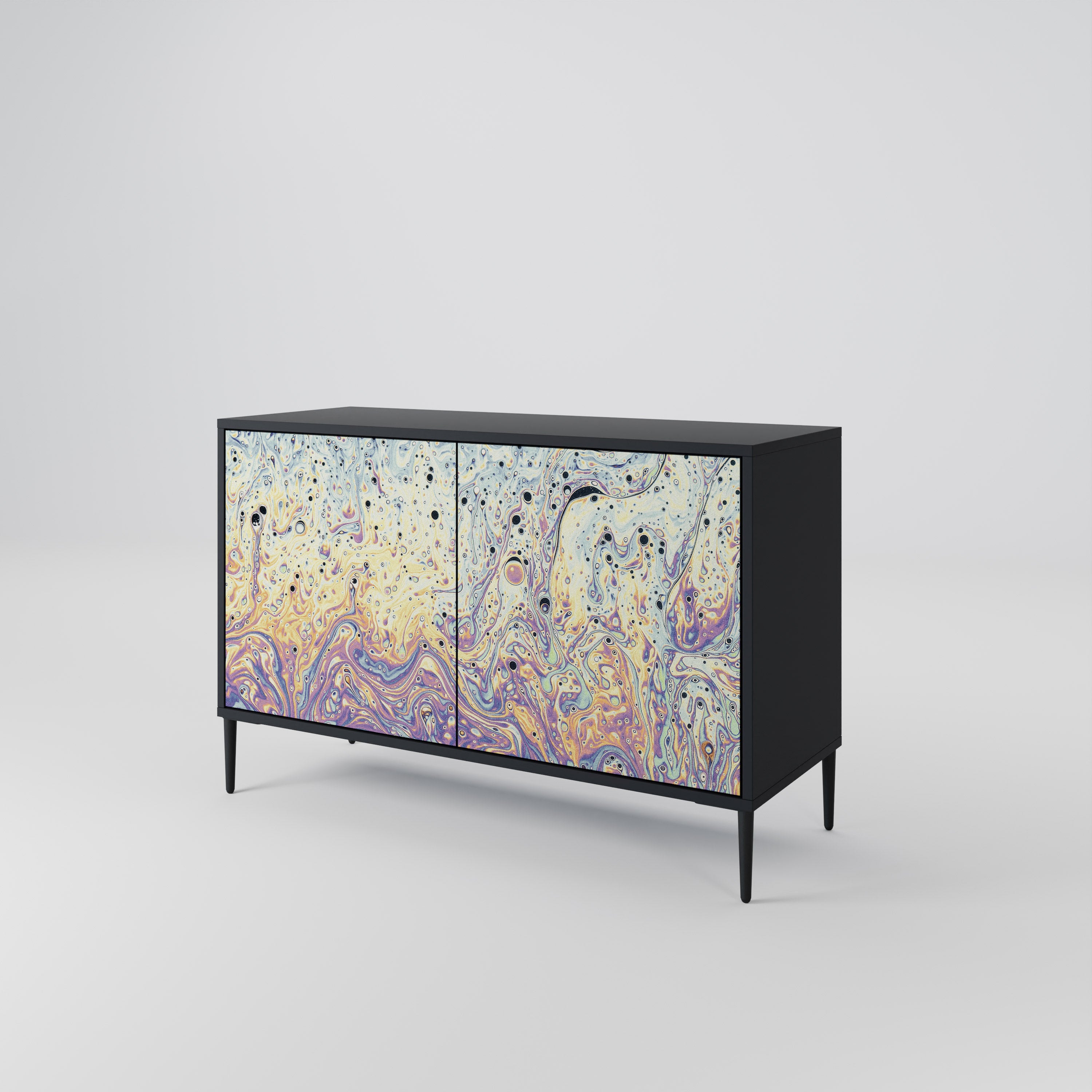 MOSAIC OF COLORS 2-Door Sideboard in Black Finish