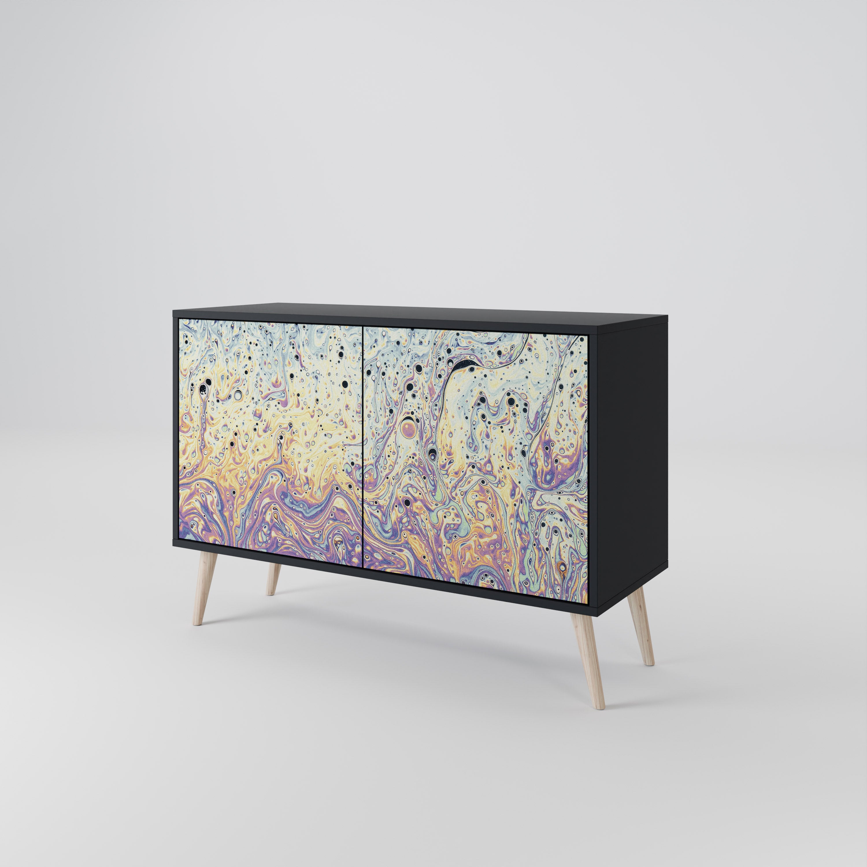MOSAIC OF COLORS 2-Door Sideboard in Black Finish