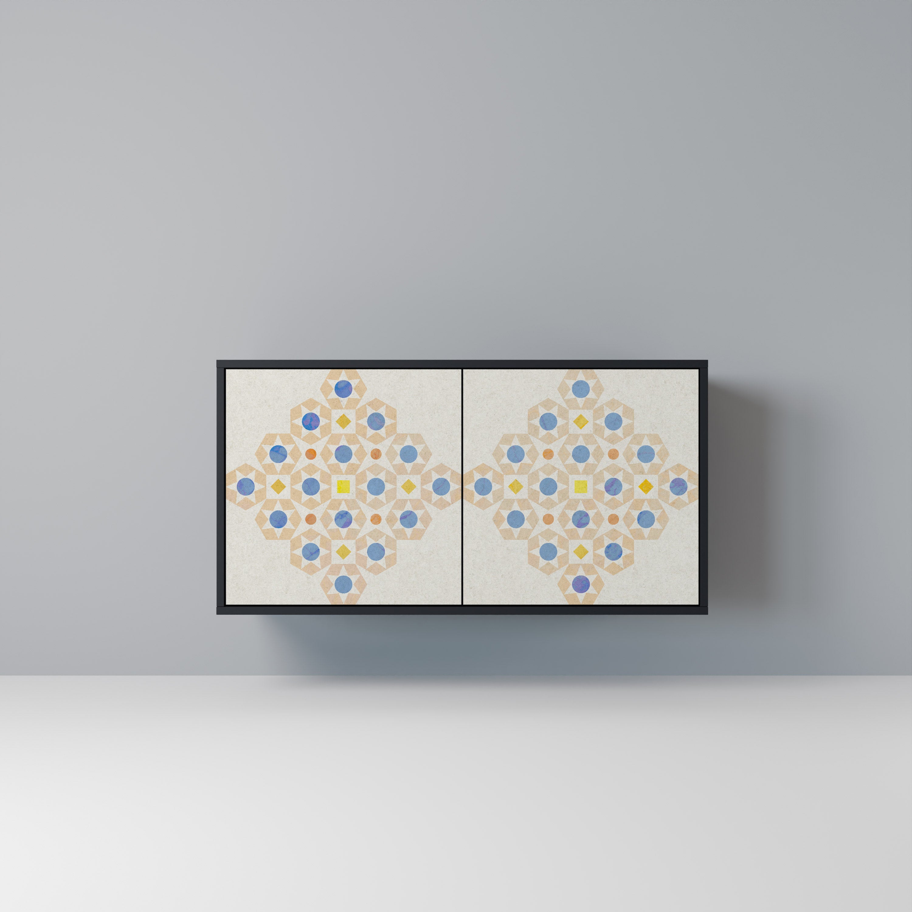 PATTERNED PRISM 2-Door Sideboard in Black Finish