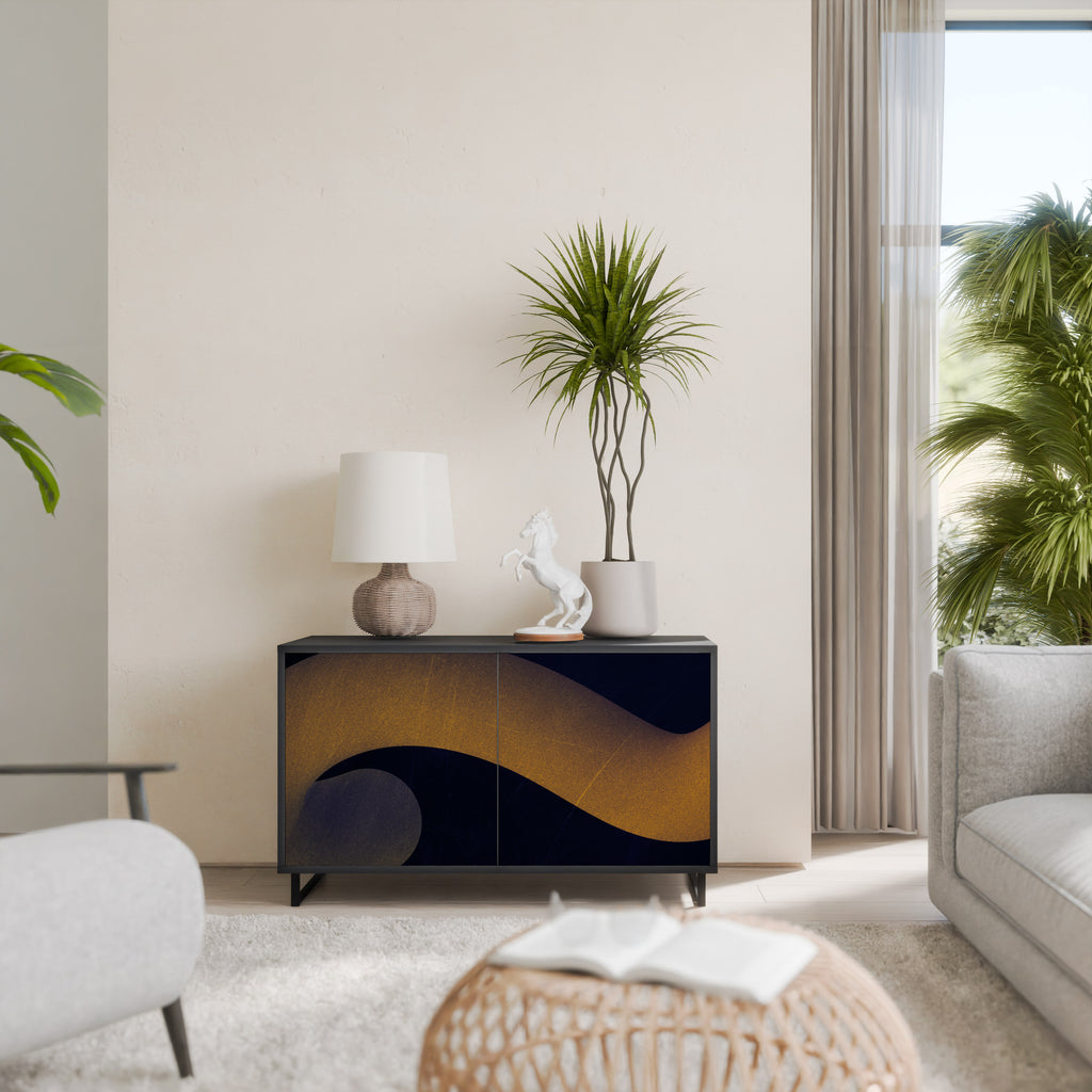 HOLLOW TIME 2-Door Sideboard in Black Finish