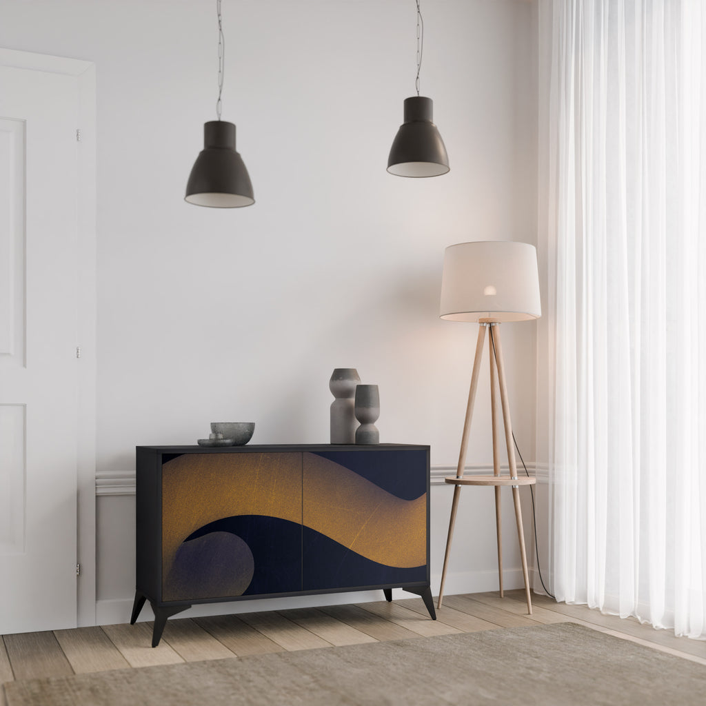 HOLLOW TIME 2-Door Sideboard in Black Finish