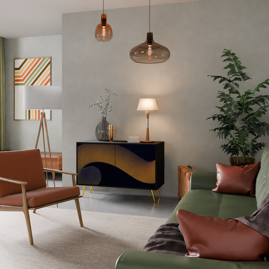 HOLLOW TIME 2-Door Sideboard in Black Finish