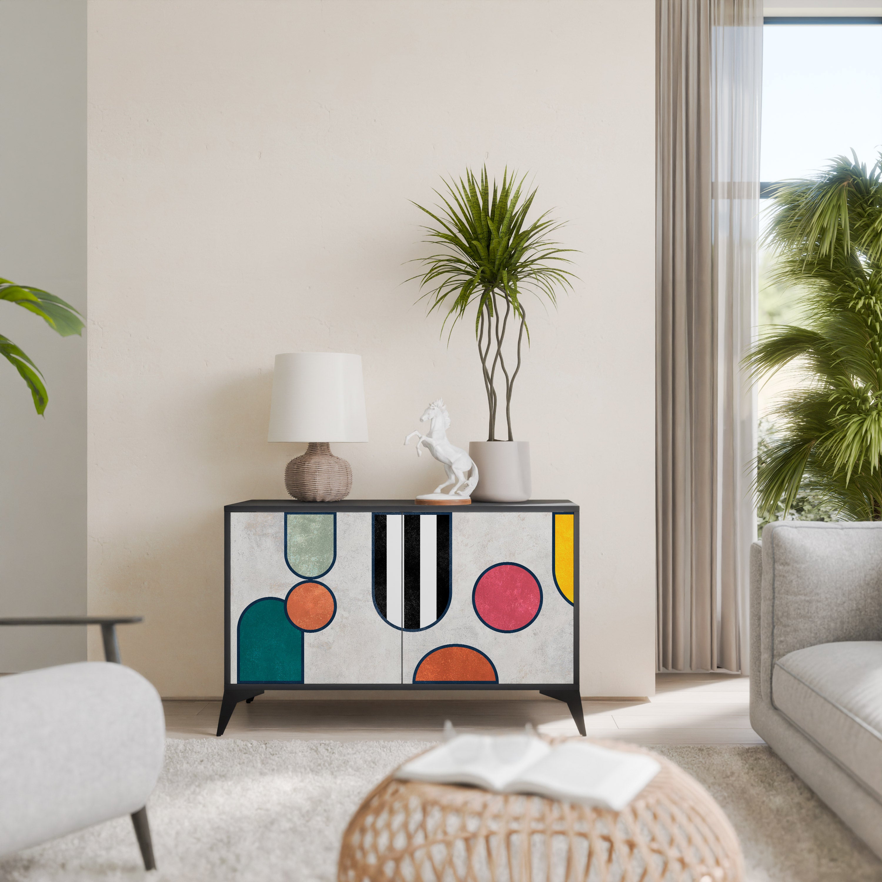 COOL STORY 2-Door Sideboard in Black Finish