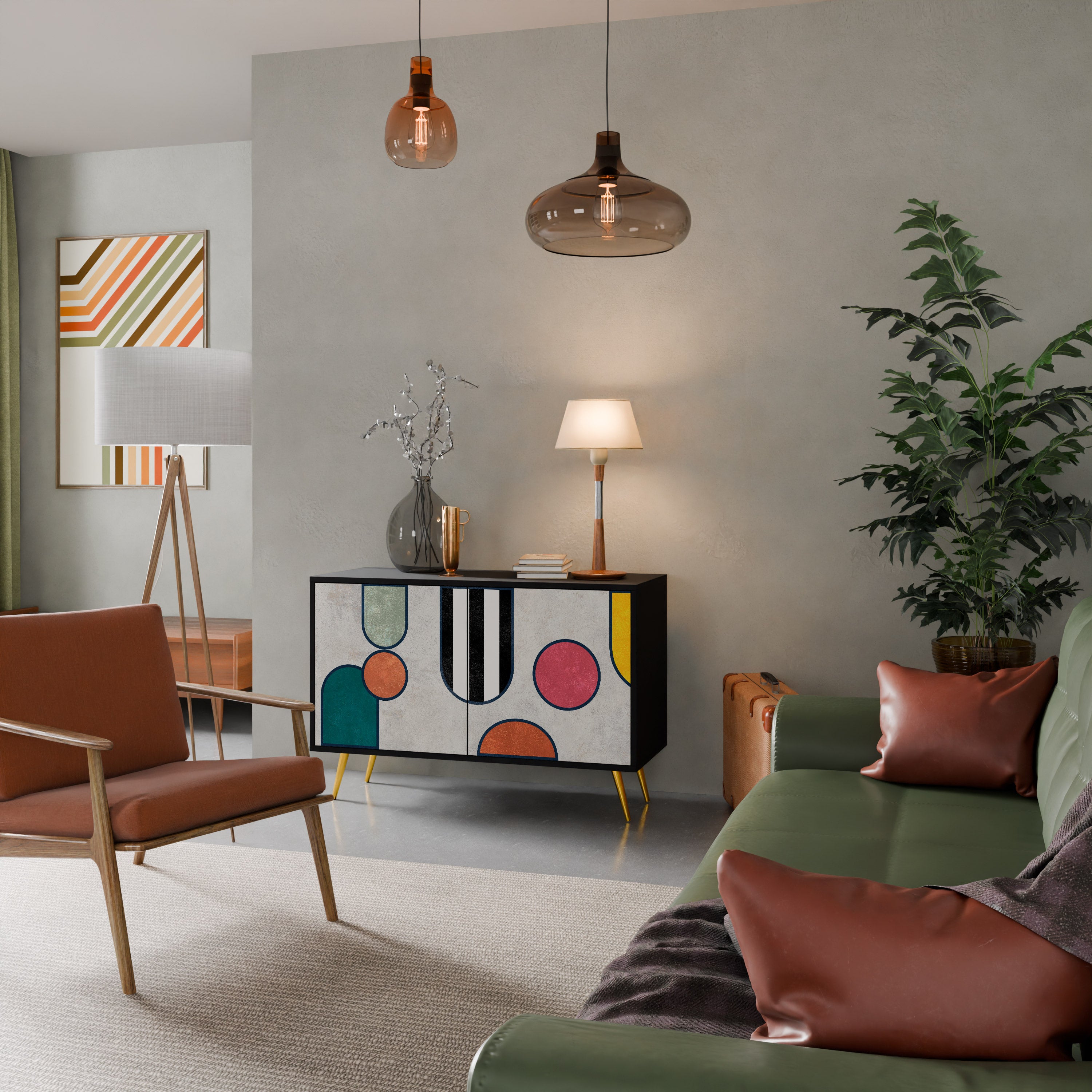 COOL STORY 2-Door Sideboard in Black Finish