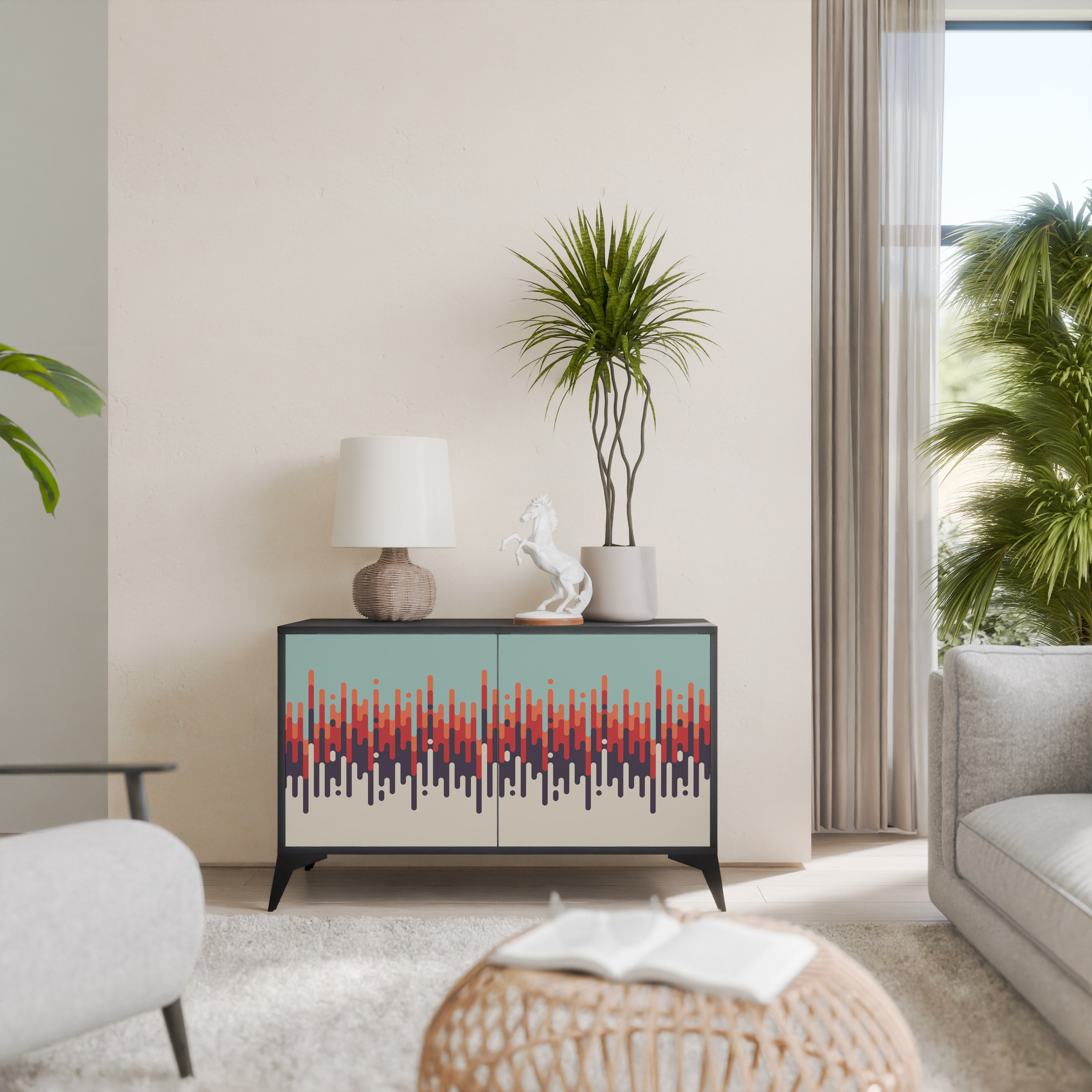 CHROMA CONTOURS 2-Door Sideboard in Black Finish