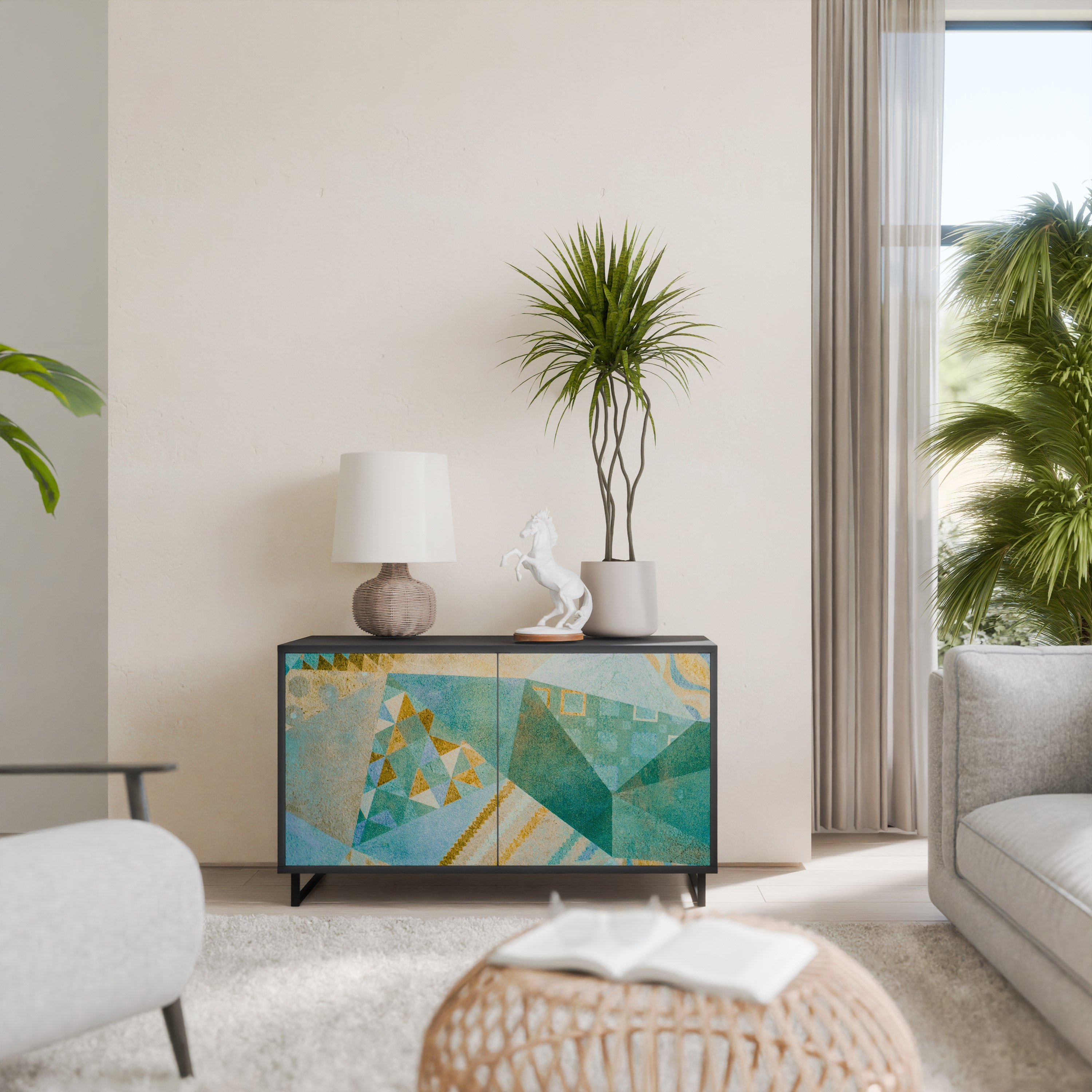 SPECTRUM SPLENDOR 2-Door Sideboard in Black Finish