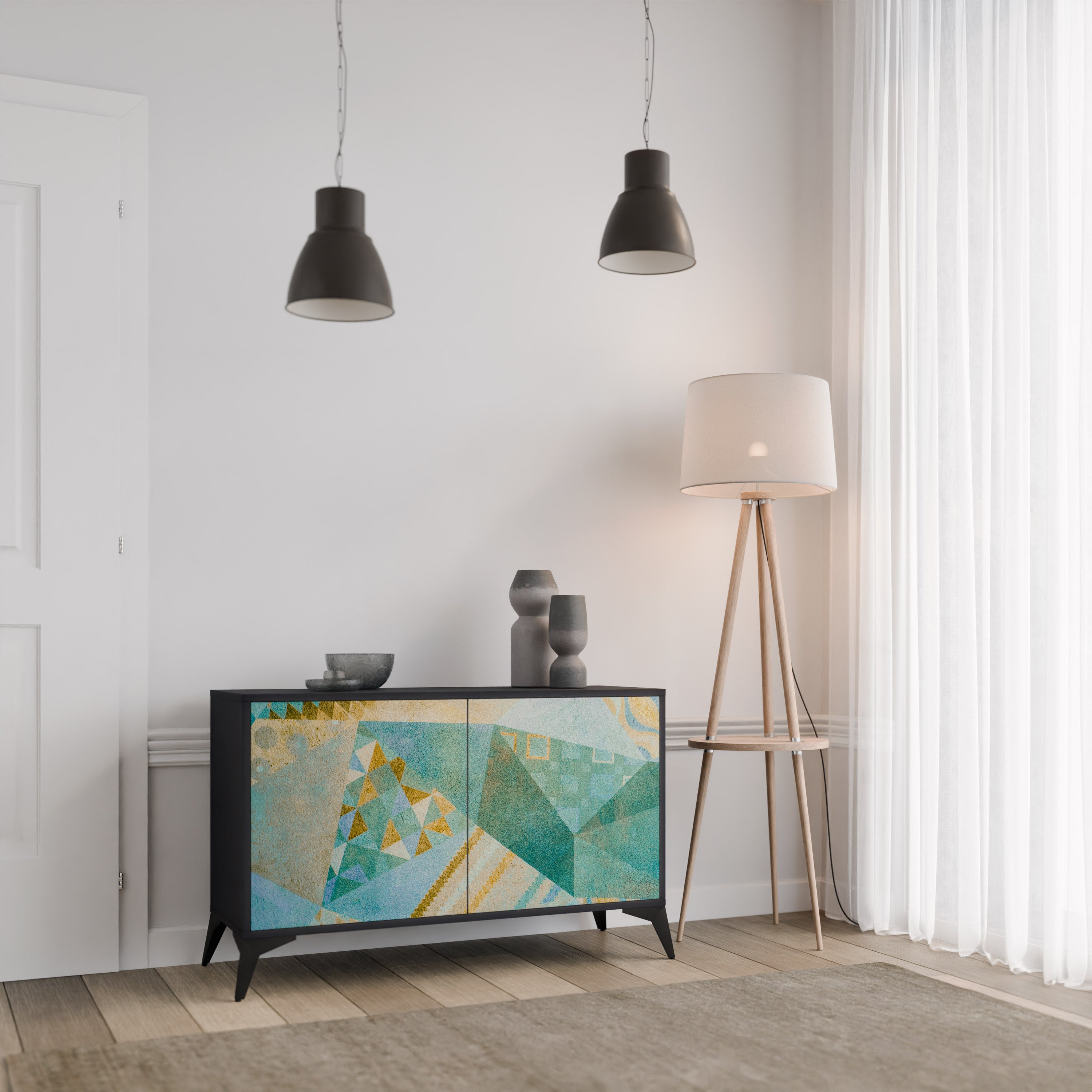 SPECTRUM SPLENDOR 2-Door Sideboard in Black Finish