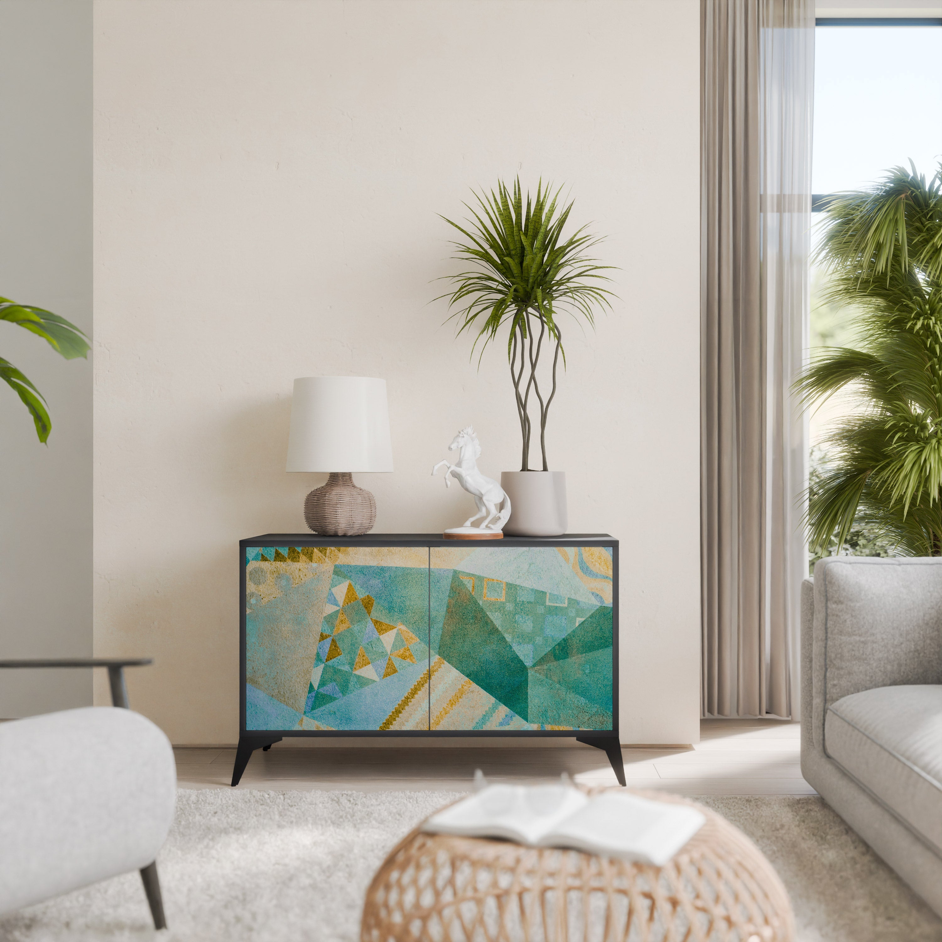 SPECTRUM SPLENDOR 2-Door Sideboard in Black Finish