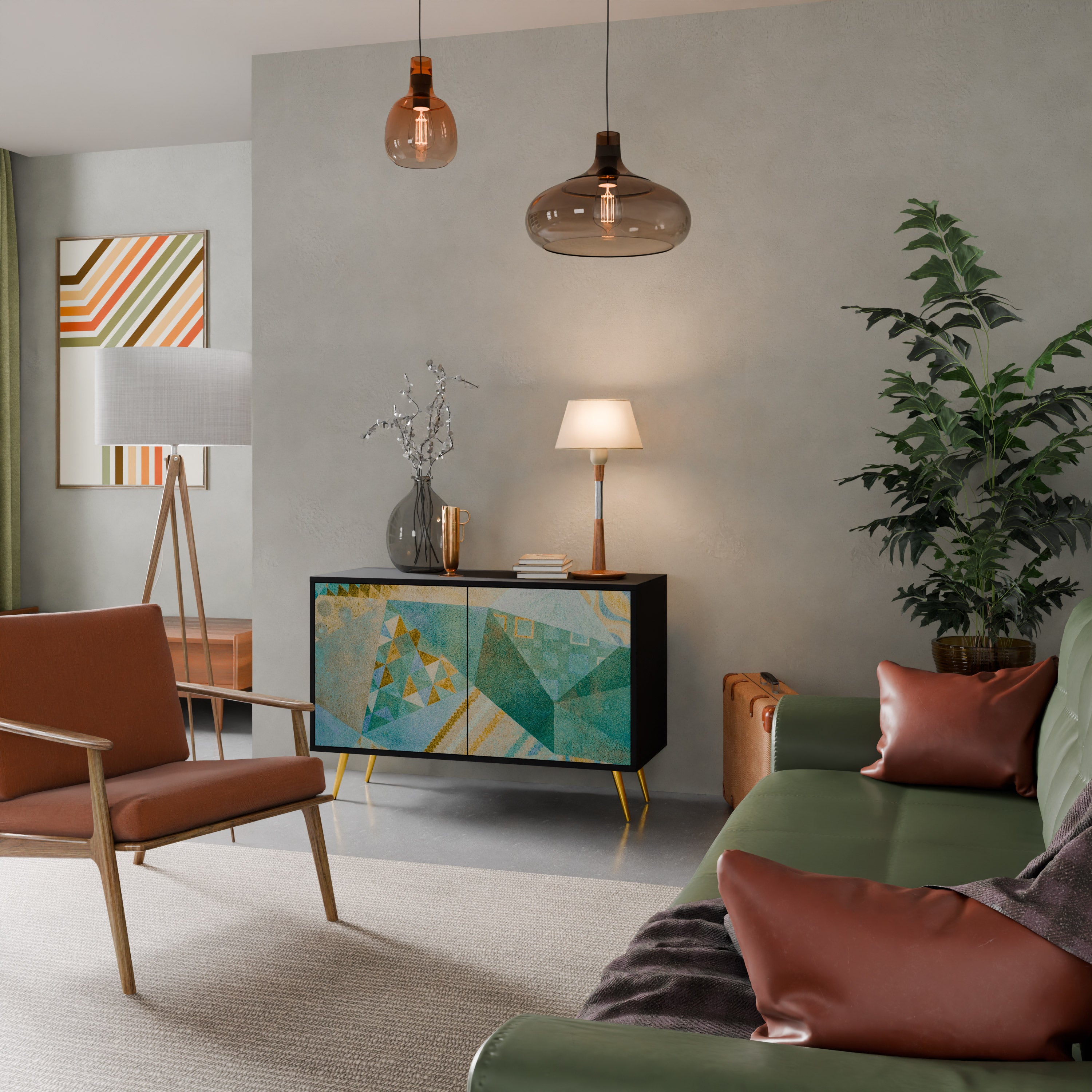 SPECTRUM SPLENDOR 2-Door Sideboard in Black Finish