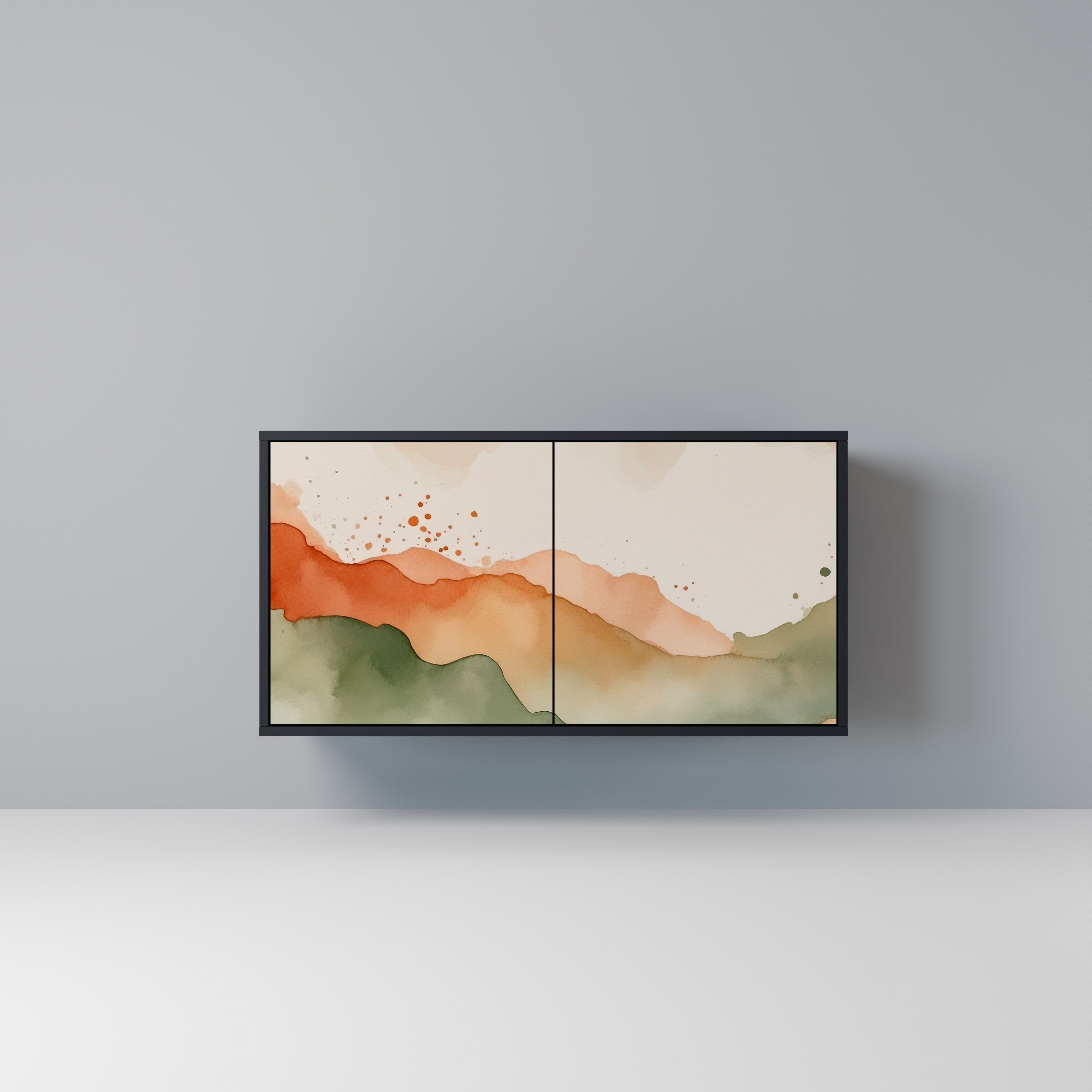 WATERCOLOUR PEAKS 2-Door Sideboard in Black Finish