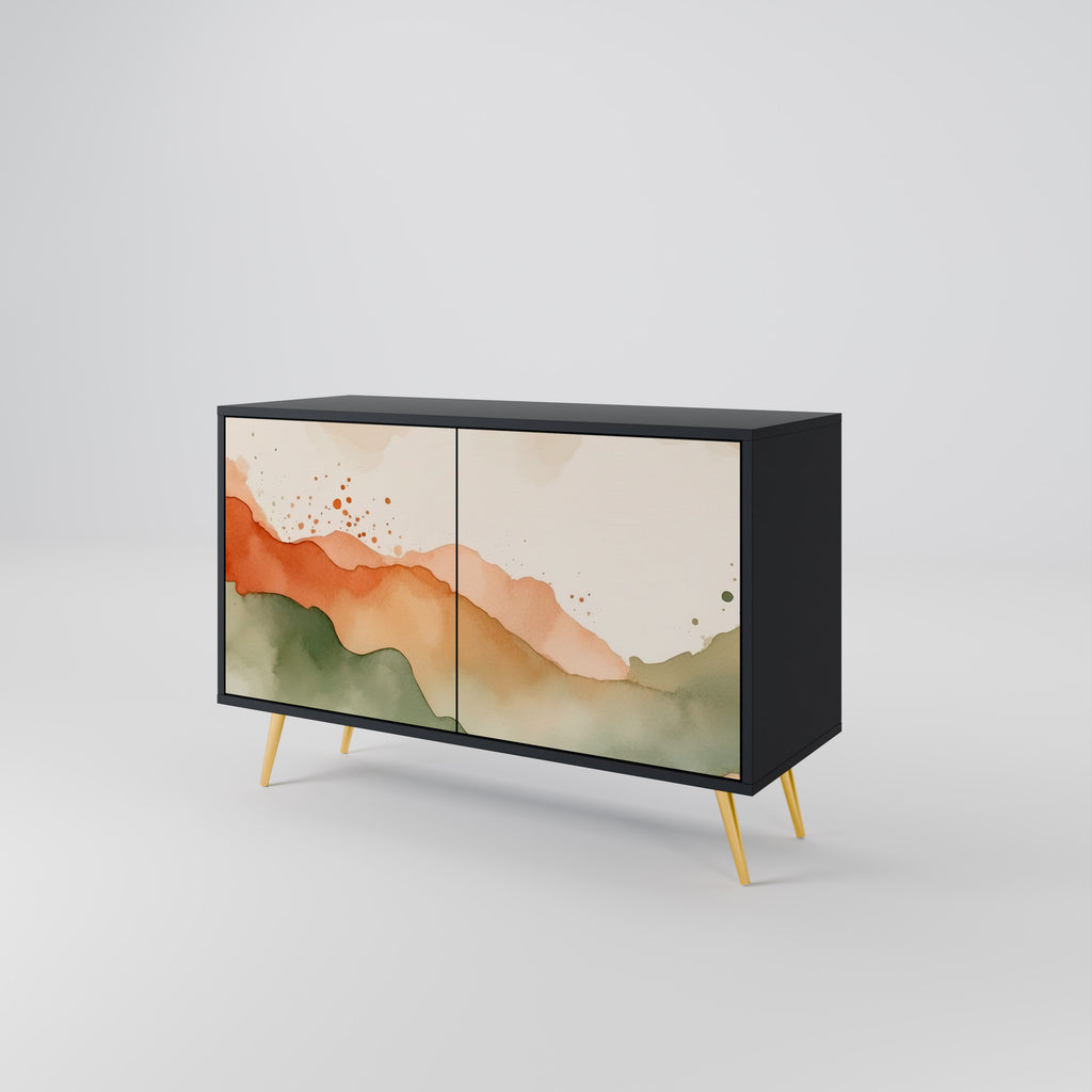 WATERCOLOUR PEAKS 2-Door Sideboard in Black Finish