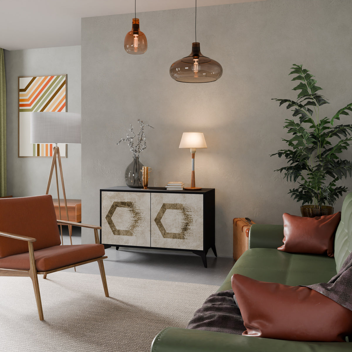 HEXAGONAL SHAPES 2-Door Sideboard