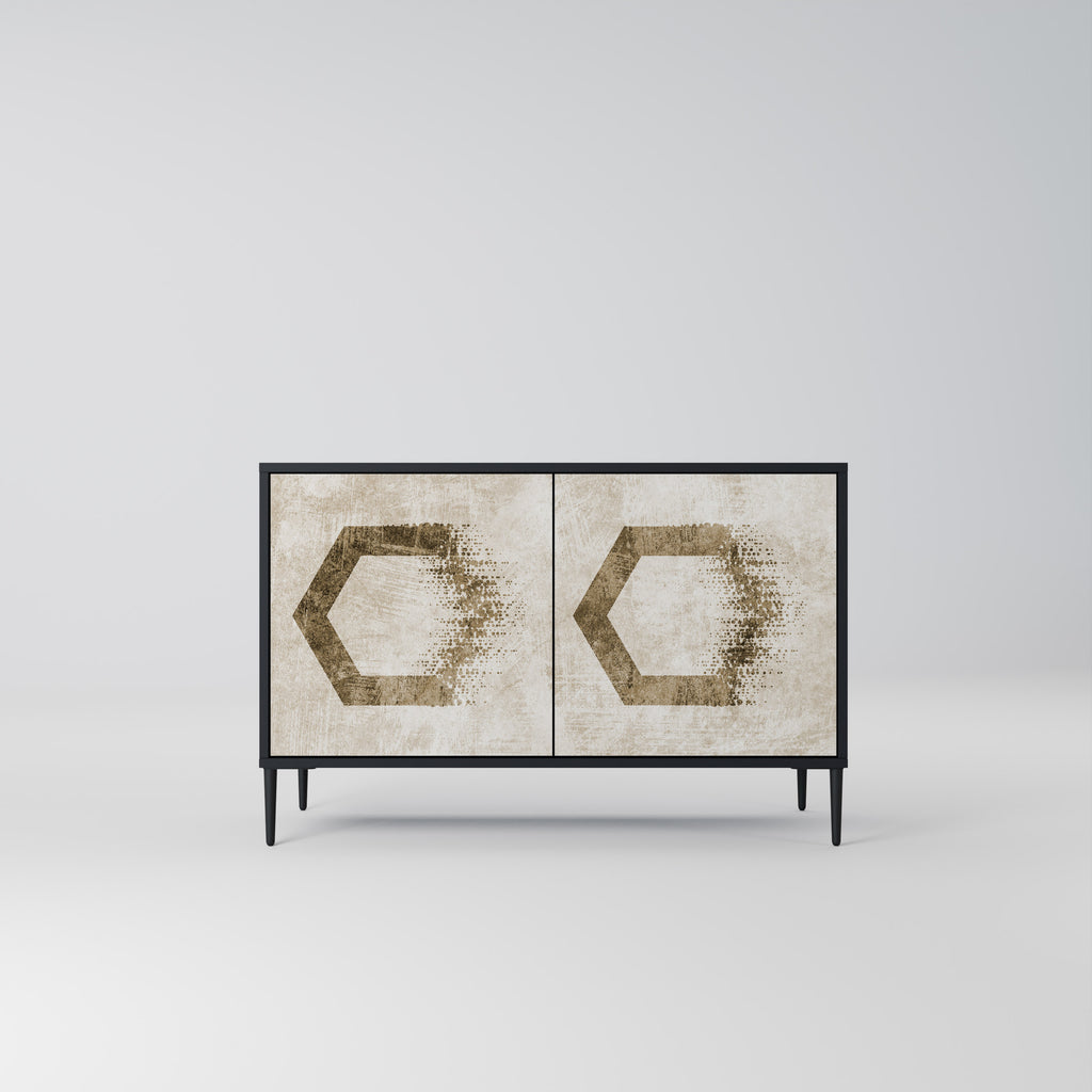 HEXAGONAL SHAPES 2-Door Sideboard in Black Finish