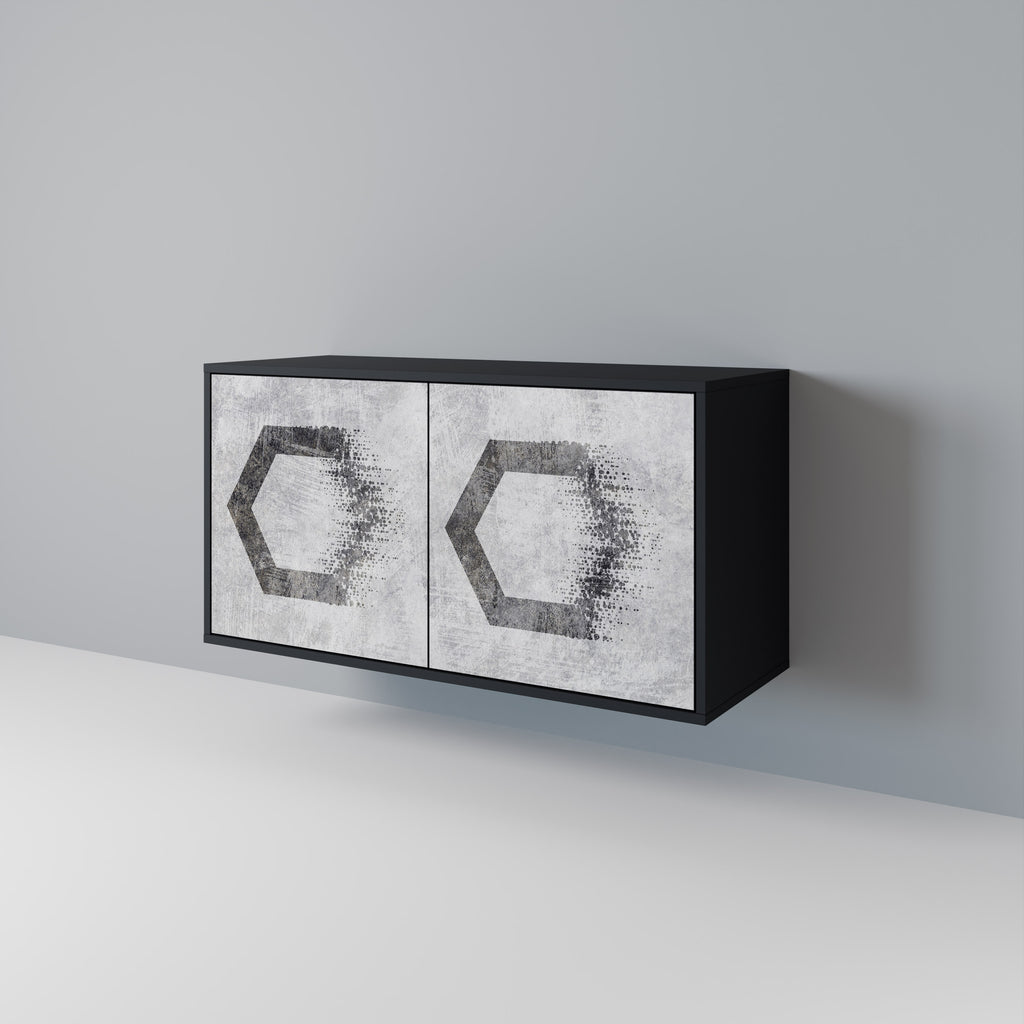 HEXAGONAL FIGURES 2-Door Sideboard in Black Finish