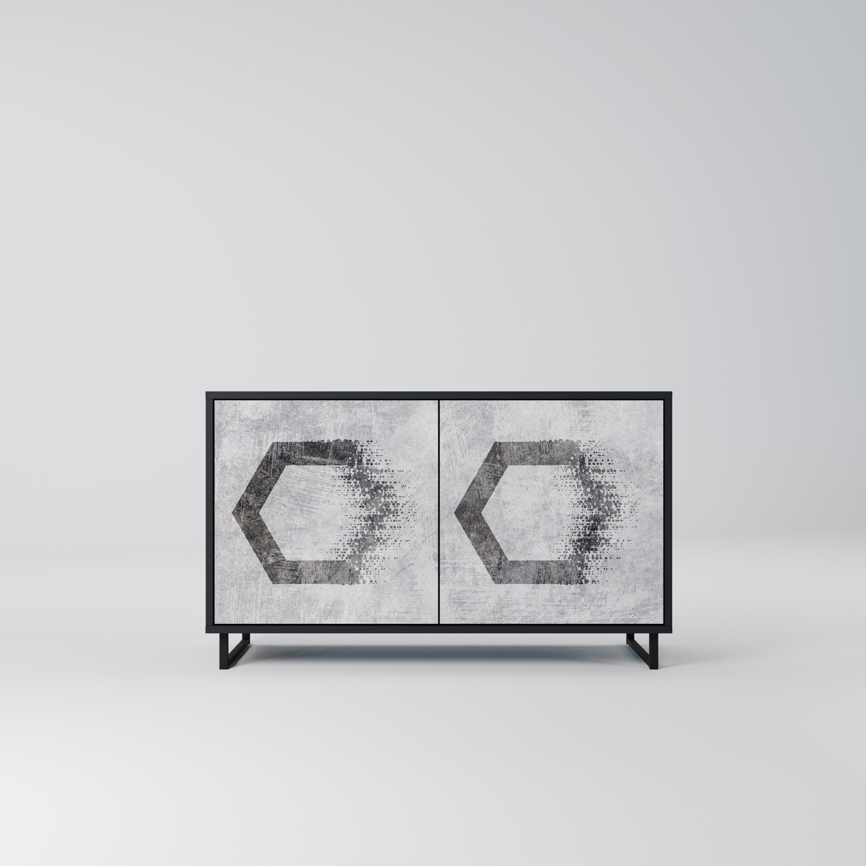 HEXAGONAL FIGURES 2-Door Sideboard in Black Finish