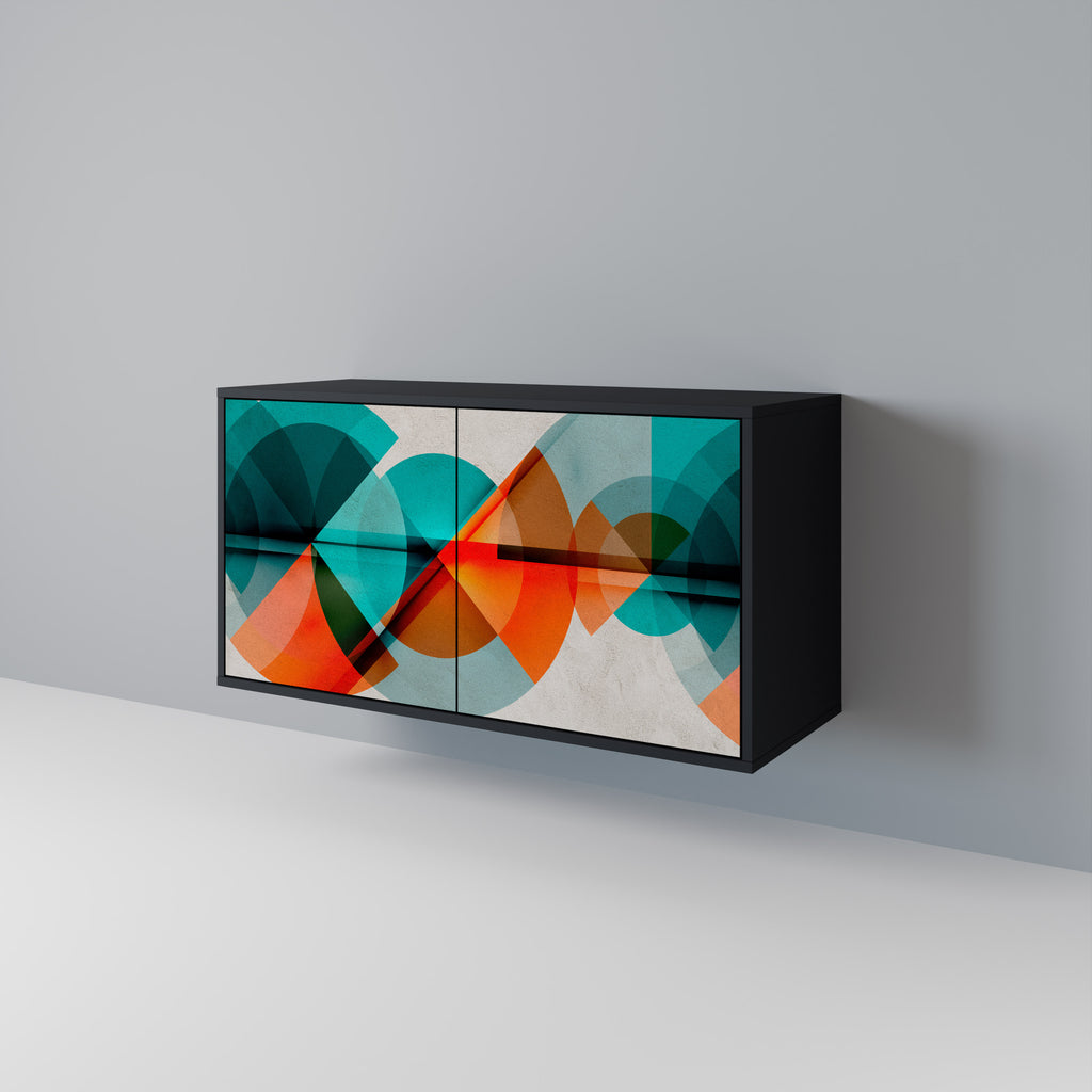 CIRCULAR RHAPSODY 2-Door Sideboard in Black Finish