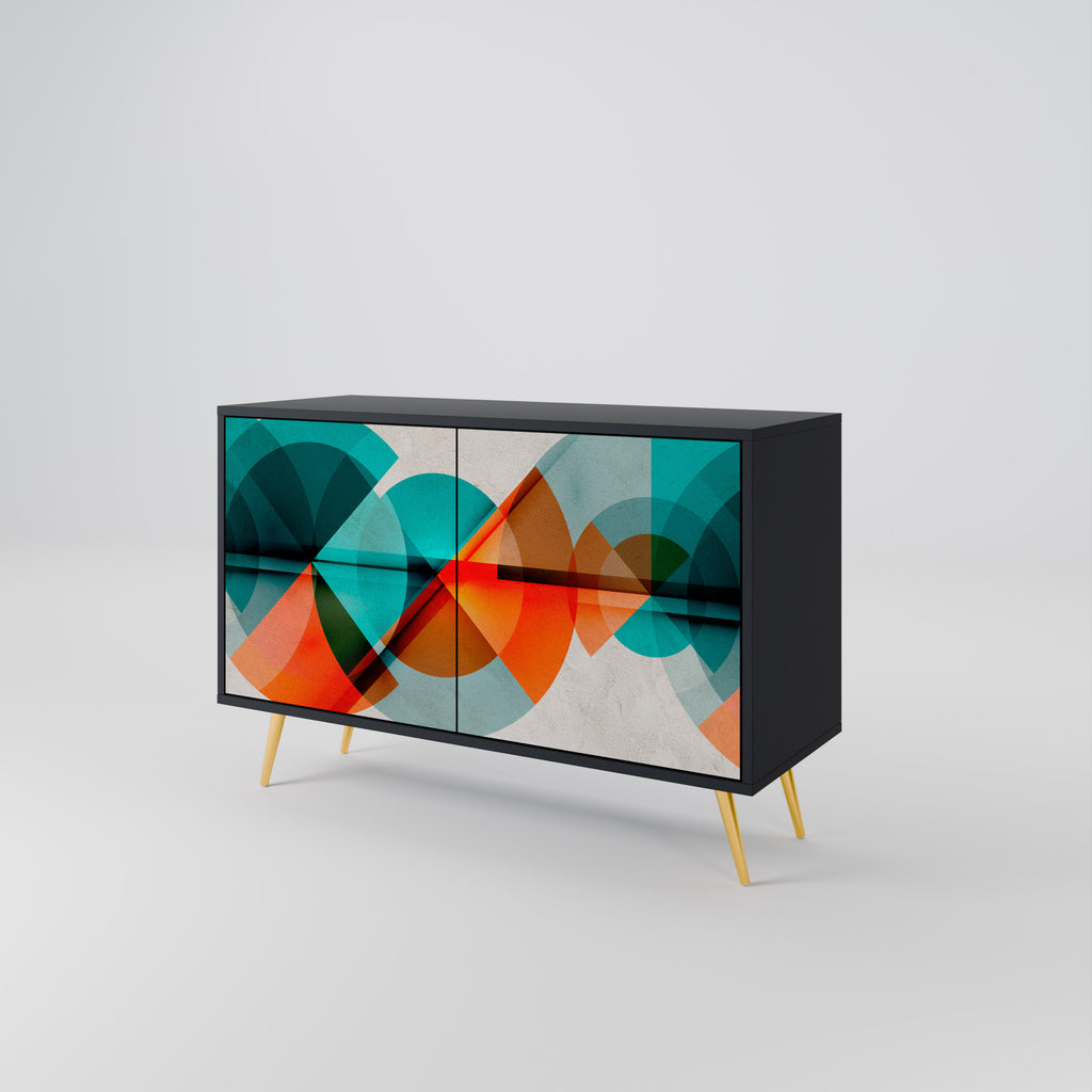 CIRCULAR RHAPSODY 2-Door Sideboard in Black Finish