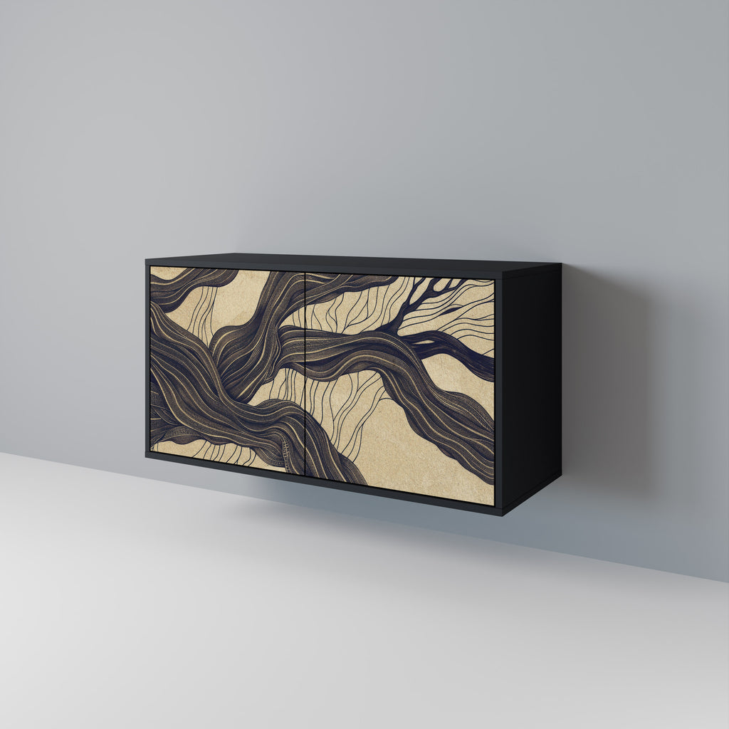 UNIFIED FRAGMENTS 2-Door Sideboard in Black Finish