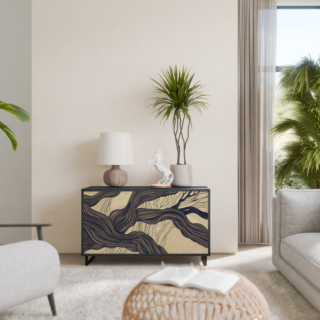 UNIFIED FRAGMENTS 2-Door Sideboard in Black Finish