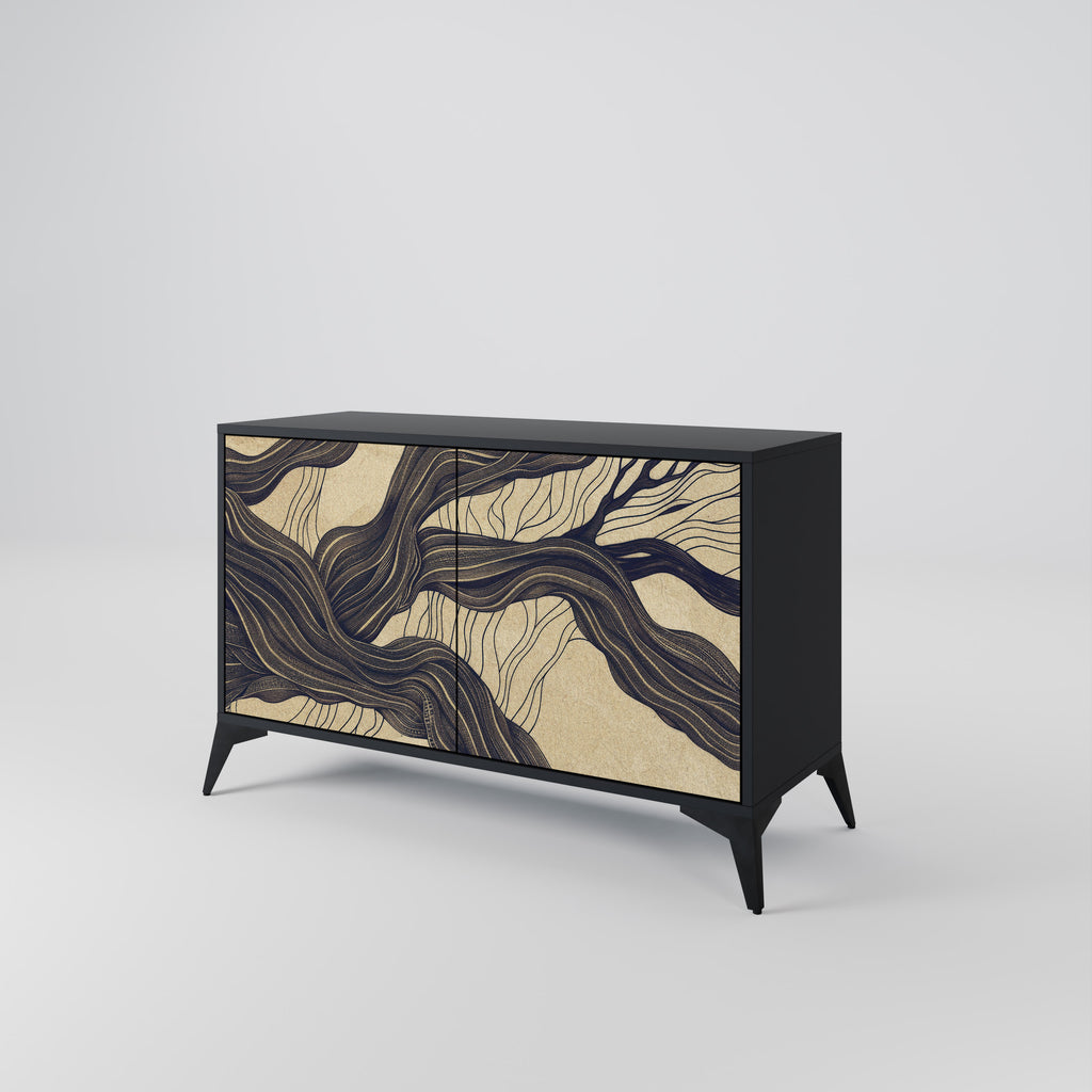UNIFIED FRAGMENTS 2-Door Sideboard in Black Finish