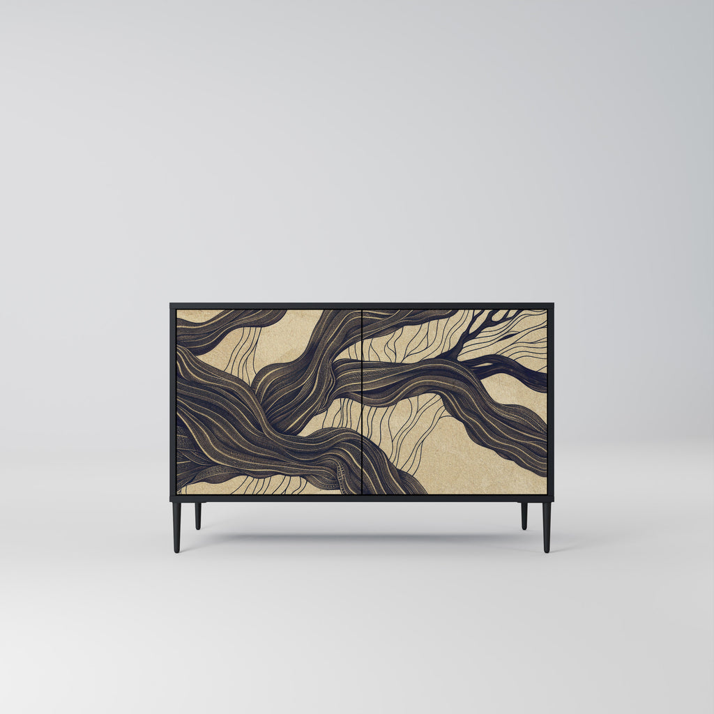 UNIFIED FRAGMENTS 2-Door Sideboard in Black Finish