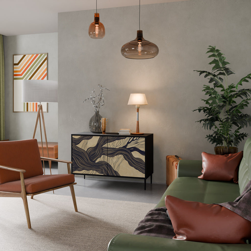 UNIFIED FRAGMENTS 2-Door Sideboard in Black Finish