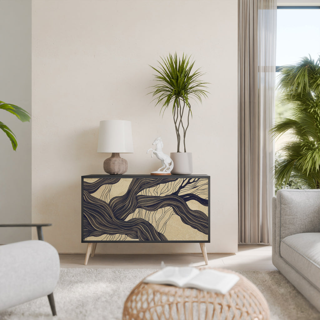 UNIFIED FRAGMENTS 2-Door Sideboard in Black Finish