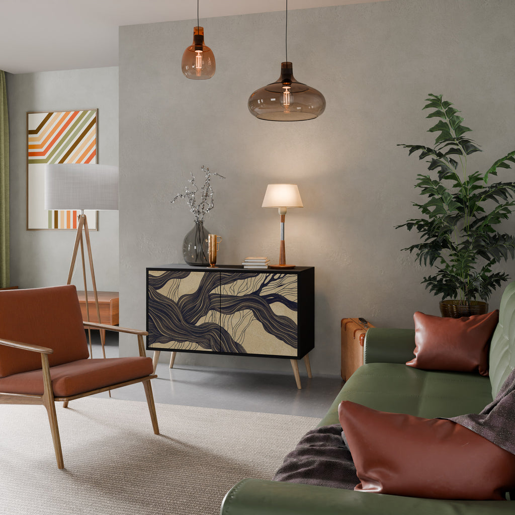 UNIFIED FRAGMENTS 2-Door Sideboard in Black Finish