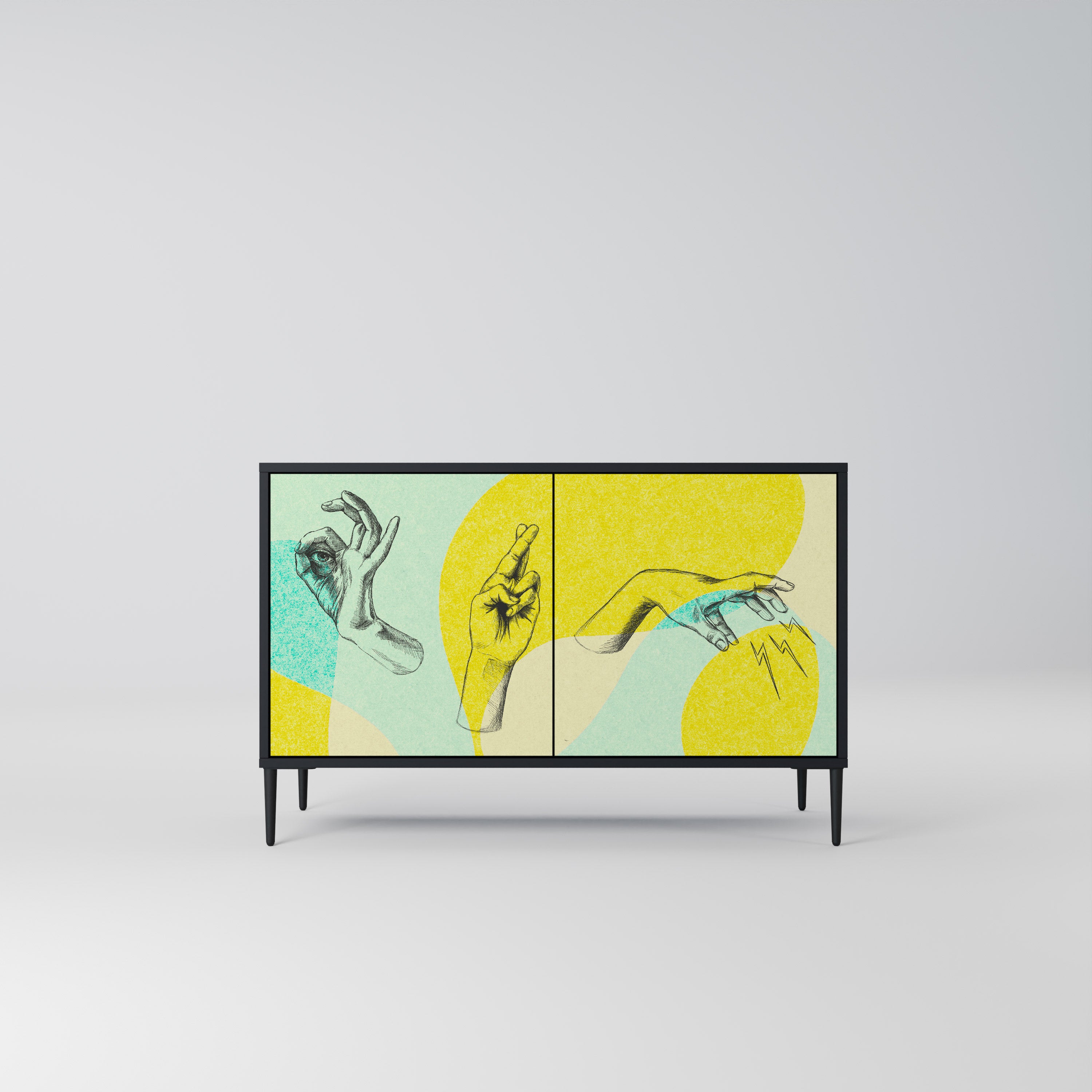 BODY LANGUAGE 2-Door Sideboard in Black Finish