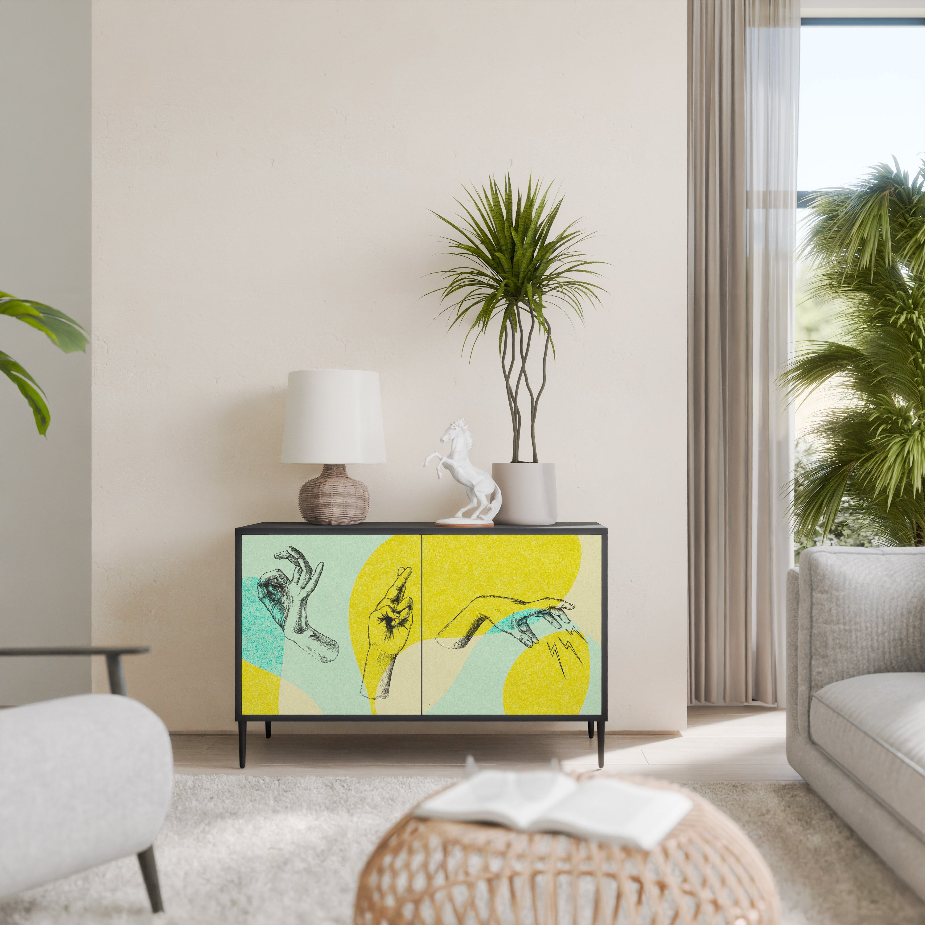 BODY LANGUAGE 2-Door Sideboard in Black Finish