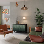 ORNAMENTAL GLIMMER Aparador de 2 Puertas en Acabado Negro