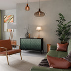 ORNAMENTAL GLIMMER Aparador de 2 Puertas en Acabado Negro