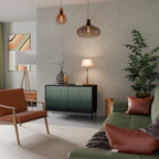 ORNAMENTAL GLIMMER Aparador de 2 Puertas en Acabado Negro