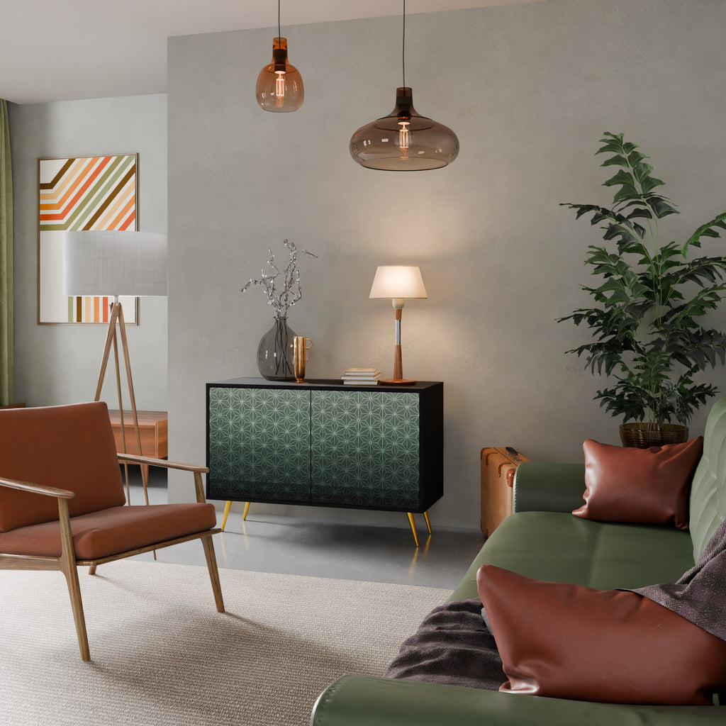 ORNAMENTAL GLIMMER 2-Door Sideboard in Black Finish