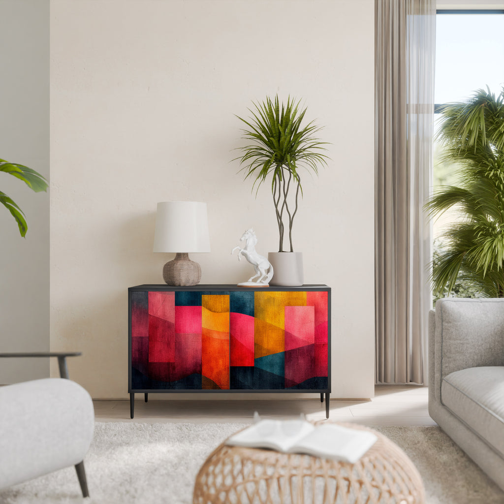 Aparador de 2 puertas COLORFUL SOUNDS en acabado negro