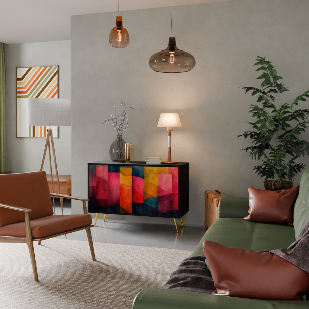 Aparador de 2 puertas COLORFUL SOUNDS en acabado negro